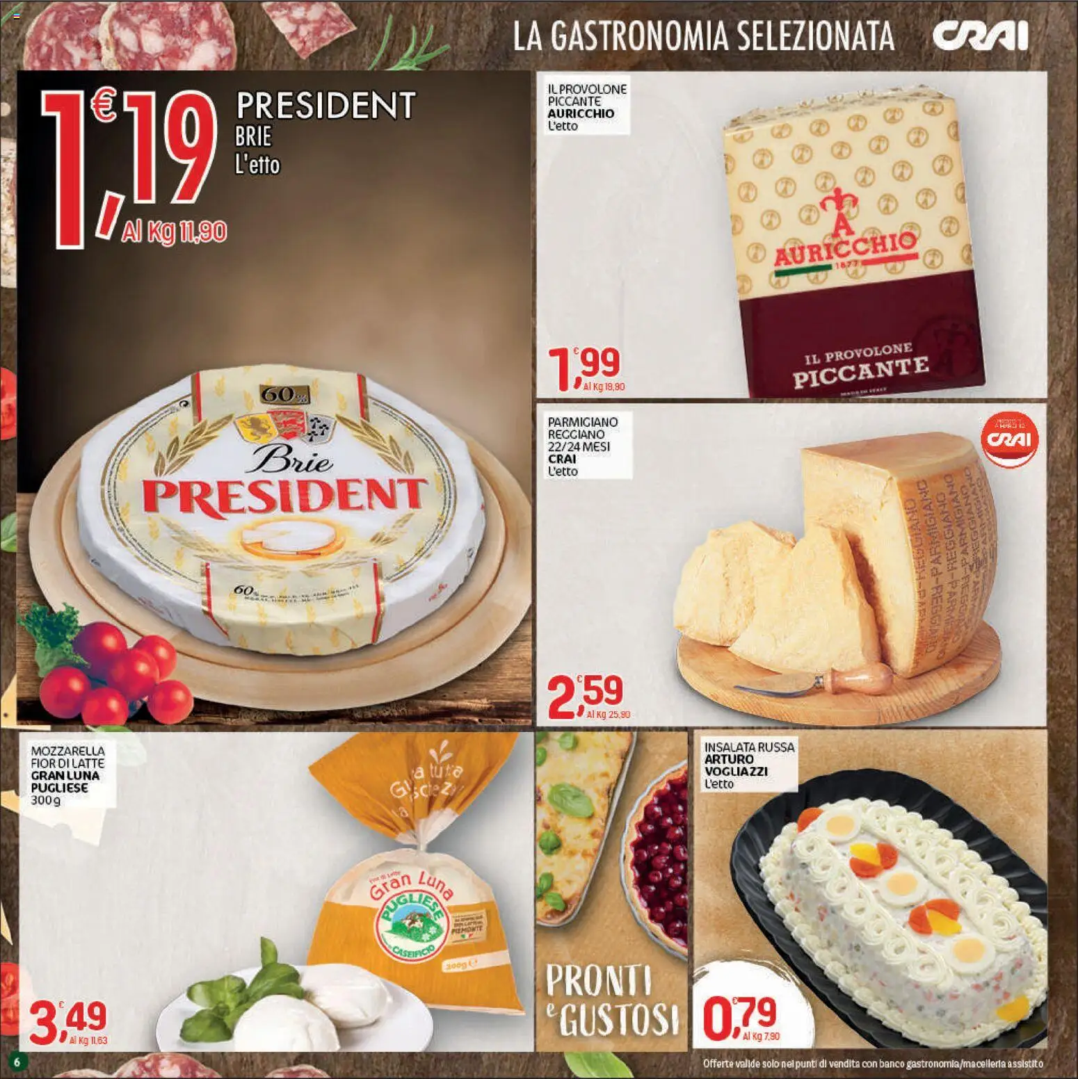 Volantino CRAI del 03/09/2026 | Pagina: 6 | Prodotti: Provolone, Insalata, Mozzarella, Latte