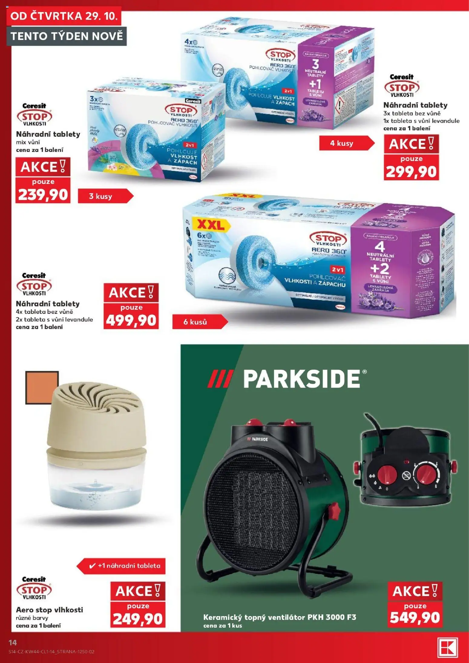 Kaufland leták od 29.10.2026 | Strana: 14 | Produkty: Parkside, Pohlcovač vlhkosti, Ventilátor, Barvy