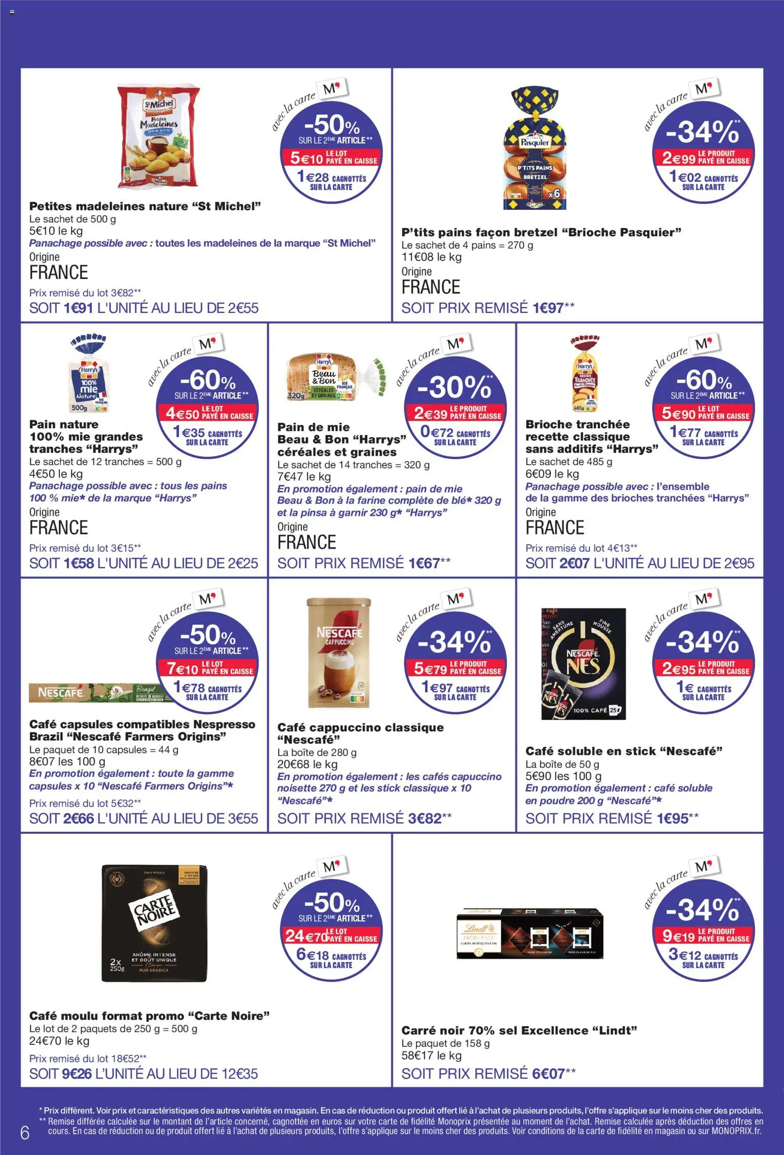 {H1} | Page: 6 | Produits: Noisette, Poudre, Farine complète, Céréales