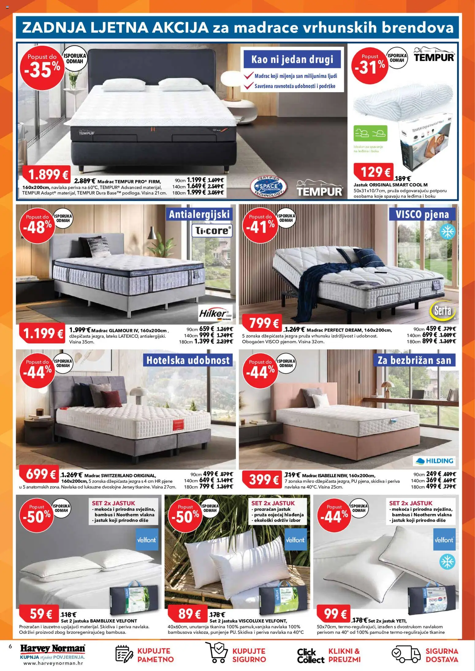 Harvey Norman katalog | vrijedi od 18.08.2026 | Stranica: 6 | Proizvodi: Madrac, Jastuk, Pjena