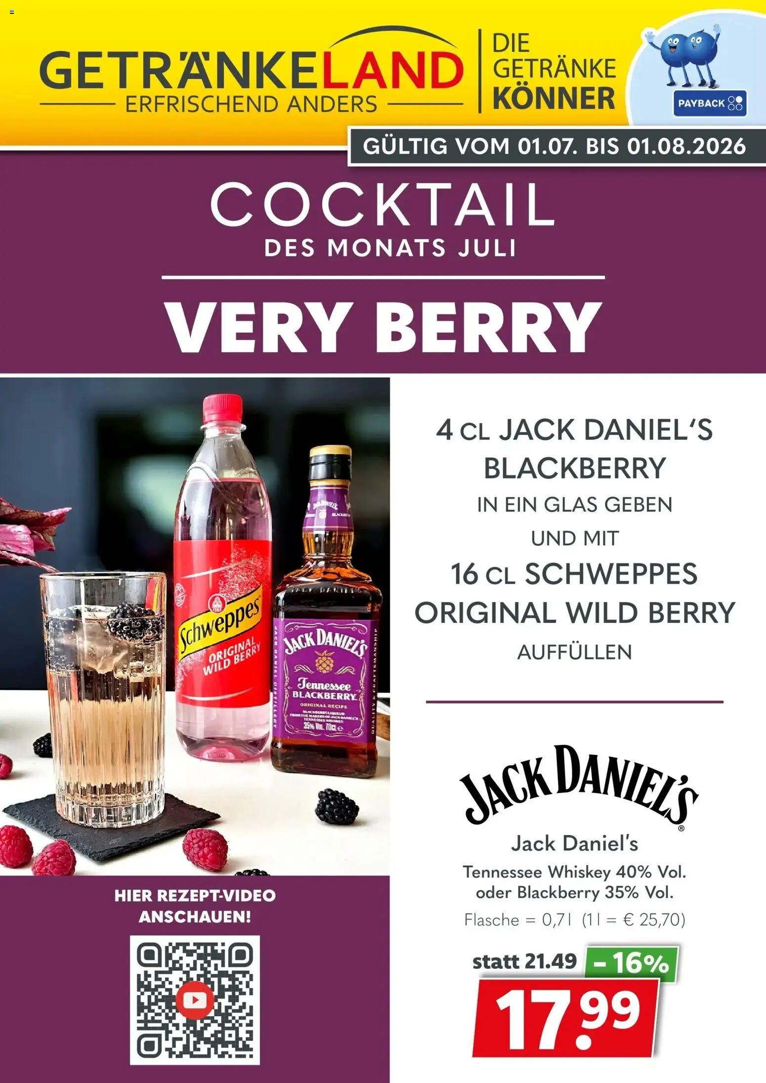 Getränkeland Getränkeangebote – gültig ab 06.07.2026 | Seite: 4 | Produkte: Jack Daniel's, Schweppes, Whiskey