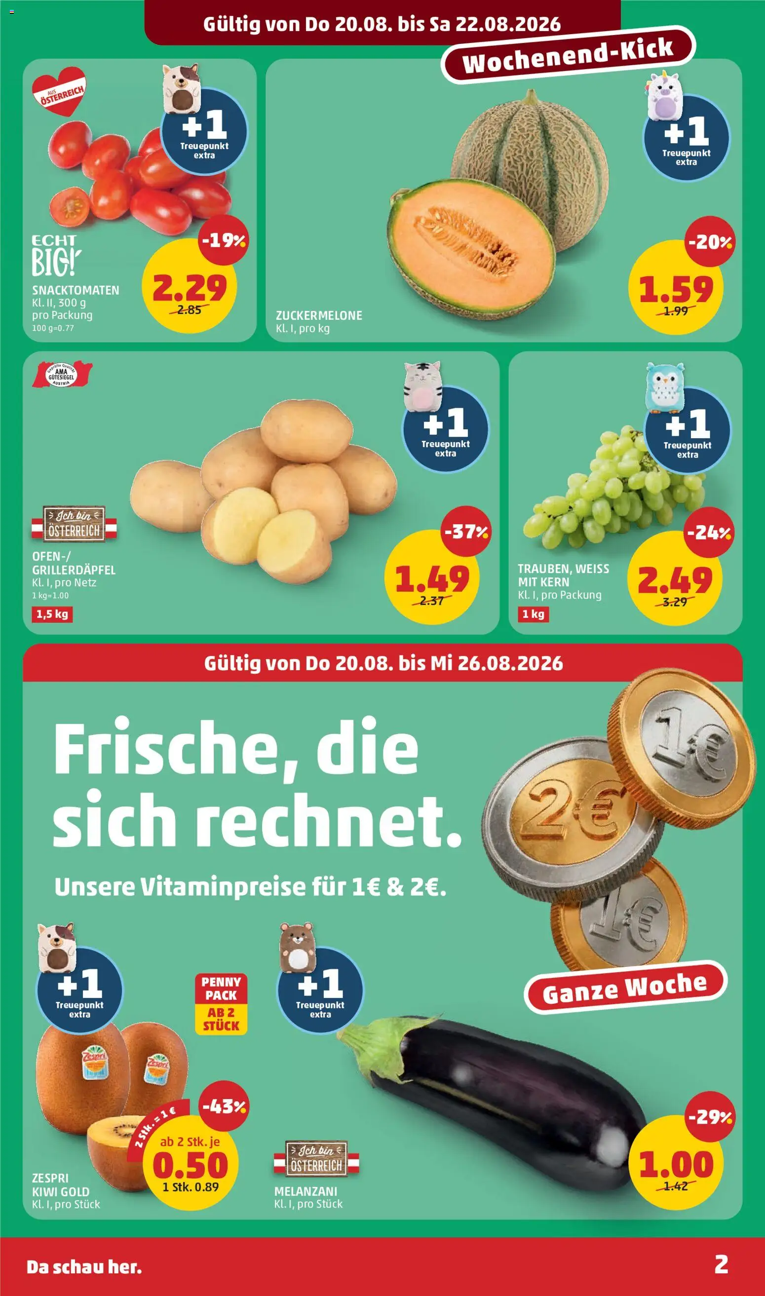 Penny Markt Flugblatt gültig ab 20.08.2026 | Seite: 2 | Produkte: Kiwi