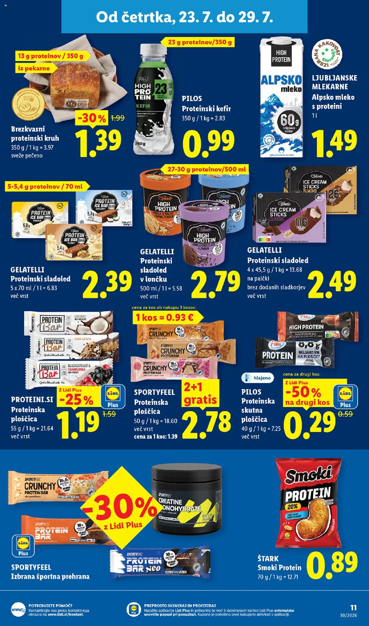 Novi Lidl katalog ponudbe – veljaven od 23.07.2026 | Stran: 21 | Izdelki: Kos, Mleko, Kruh, Sladoled