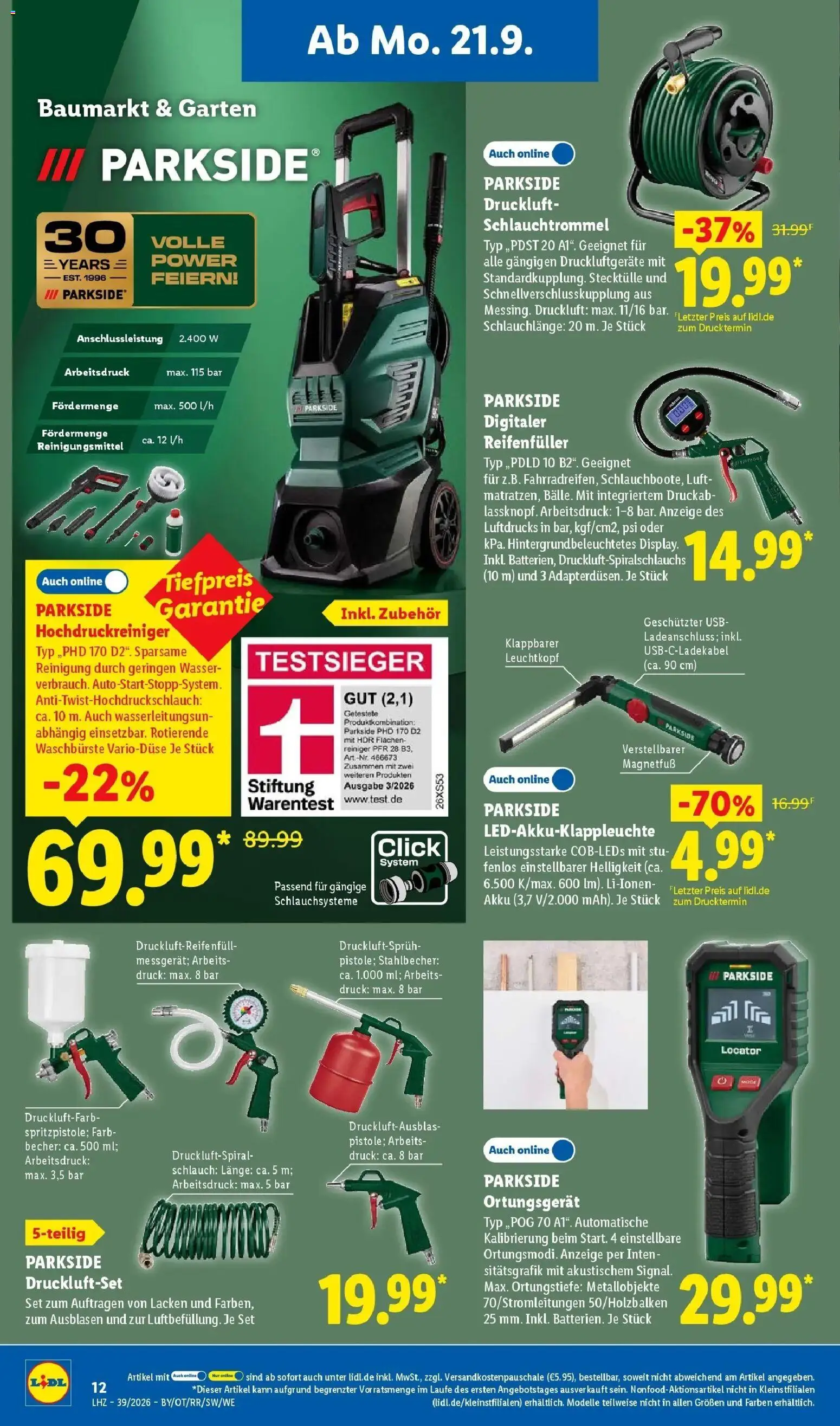 Lidl Prospekt Ehringshausen (ab 21.09.2026) zum Blättern » Angebote | Seite: 24 | Produkte: USB, Wasser, Hose, Hochdruckreiniger