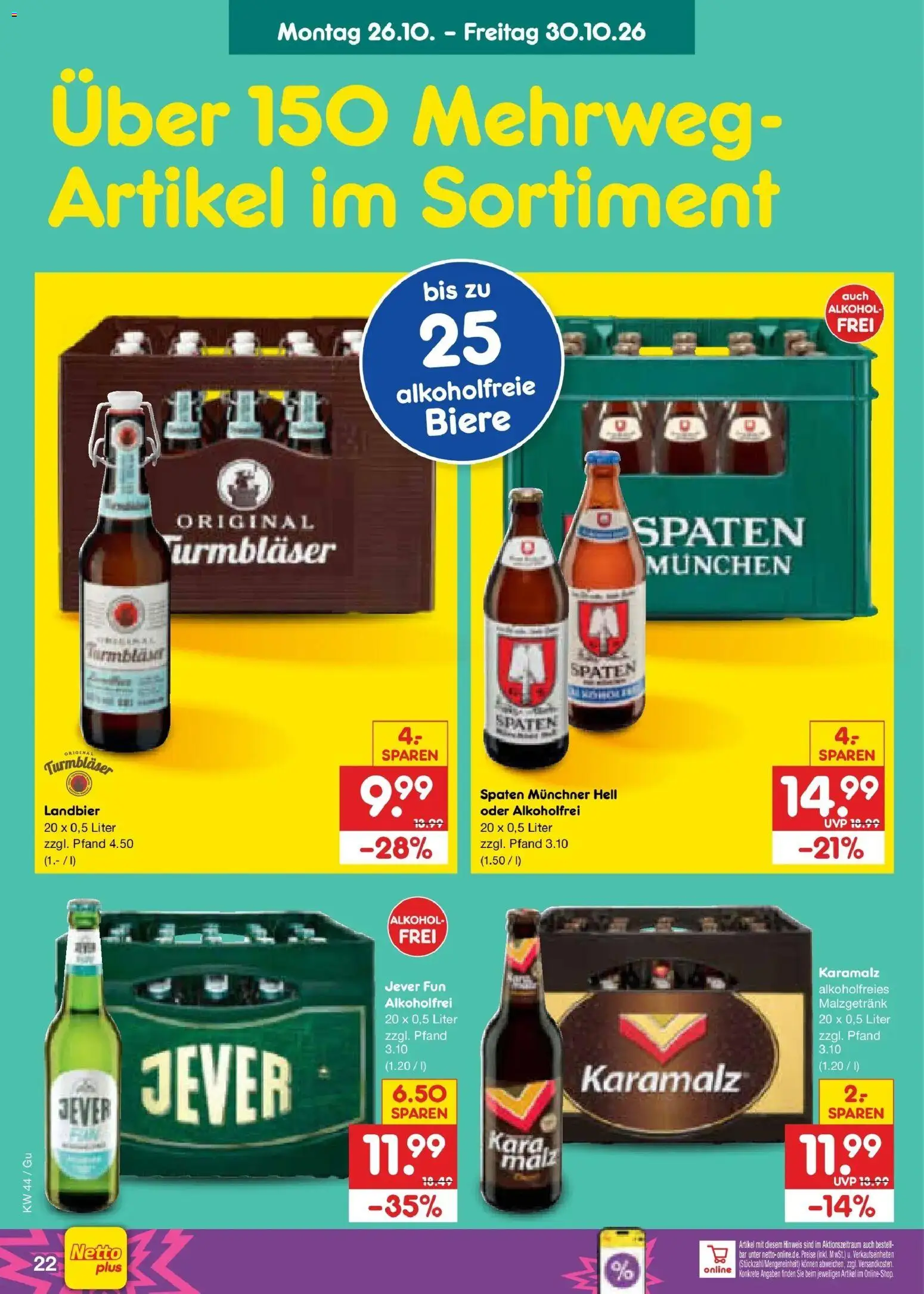 Netto Marken-Discount Prospekt Machern – gültig ab 26.10.2026 | Seite: 36 | Produkte: Alkohol, Jever