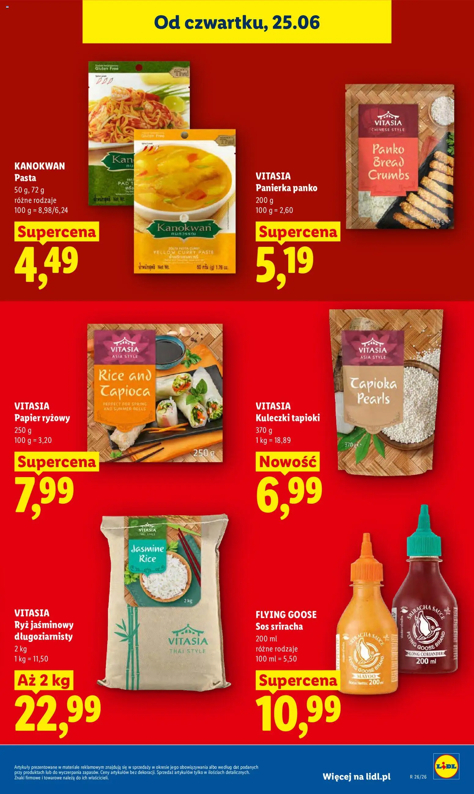 Lidl gazetka od 25.06.2026 | Strona: 67 | Produkty: Tapioka, Sriracha, Panierka panko, Ryż