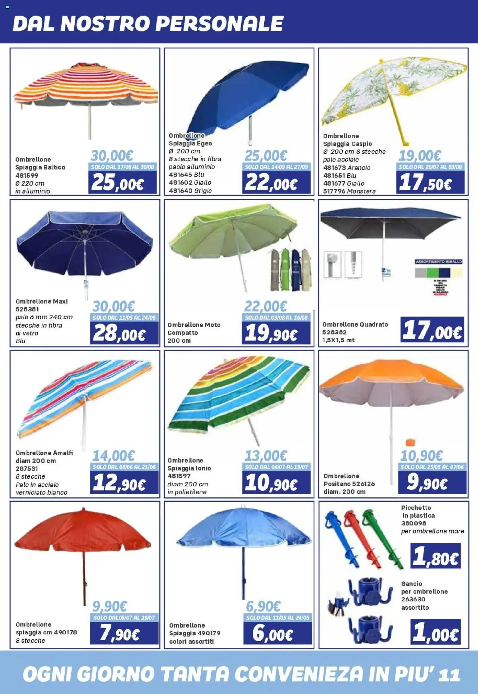Volantino Orizzonte del 08/05/2026 | Pagina: 11 | Prodotti: Ombrellone, Alluminio