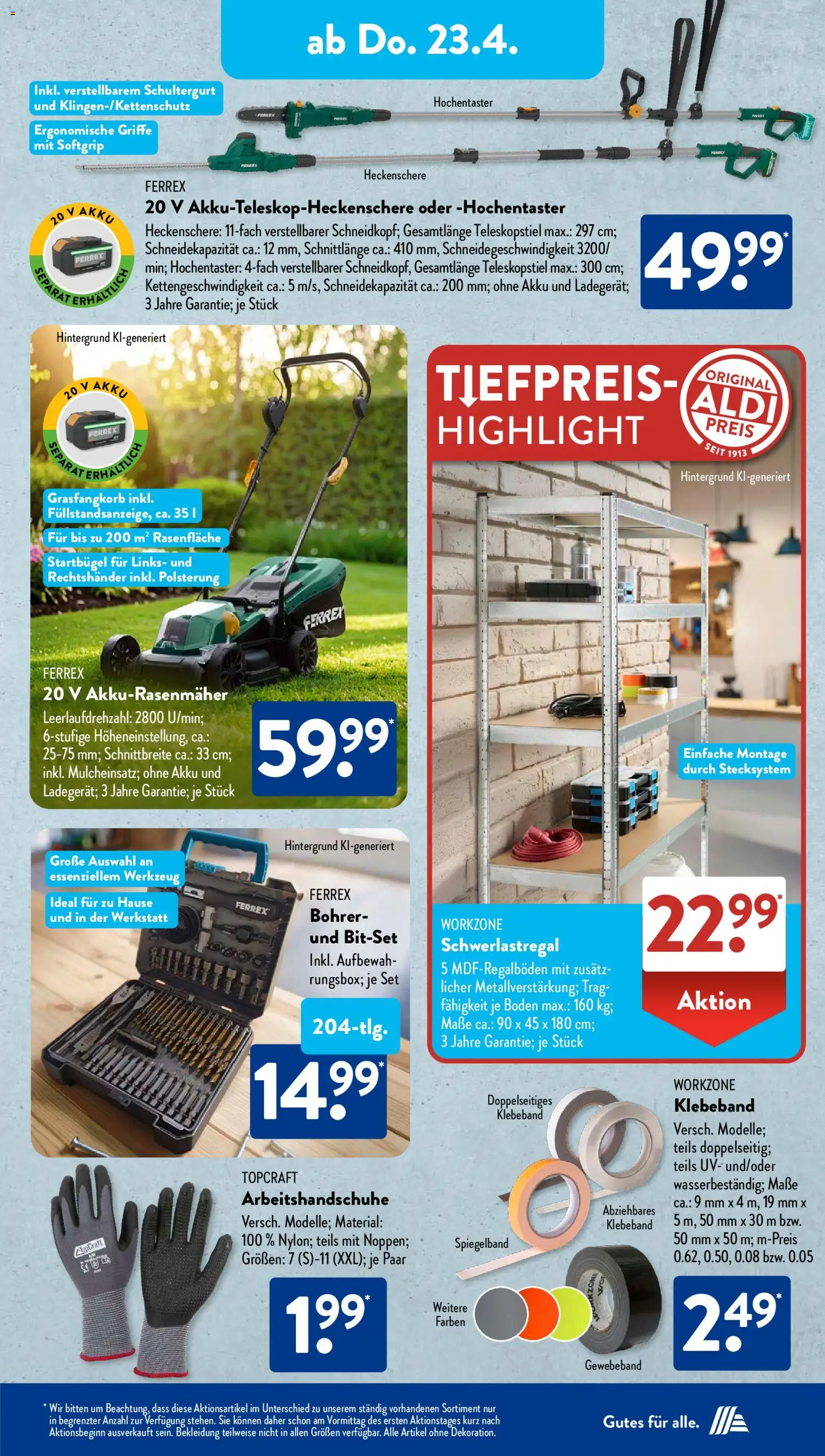 Aldi Süd Prospekt 	 – gültig ab 20.04.2026 | Seite: 9 | Produkte: Bekleidung, Schwerlastregal