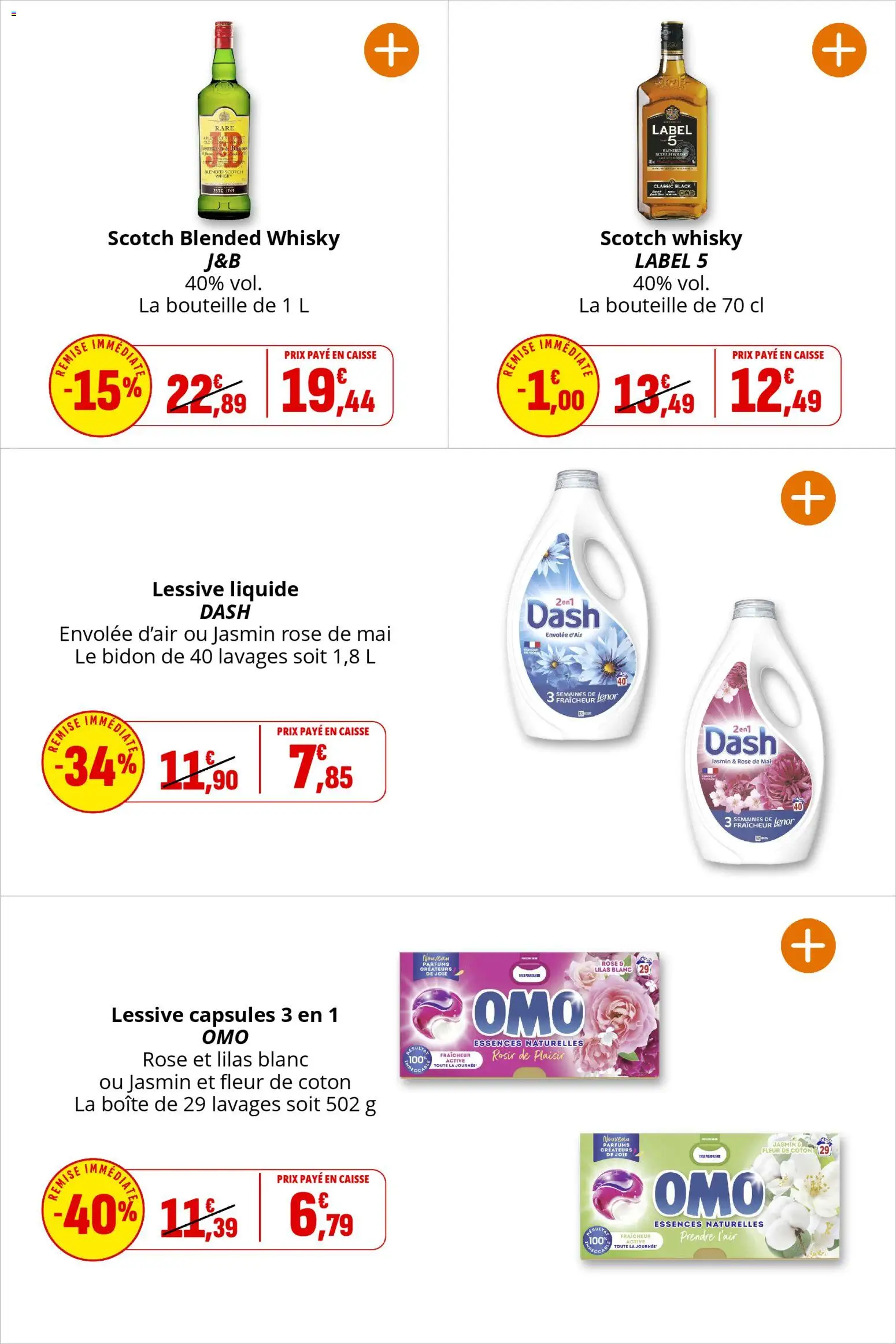 {H1} | Page: 29 | Produits: Whisky, Lenor, Lessive Liquide, Whisky Label 5