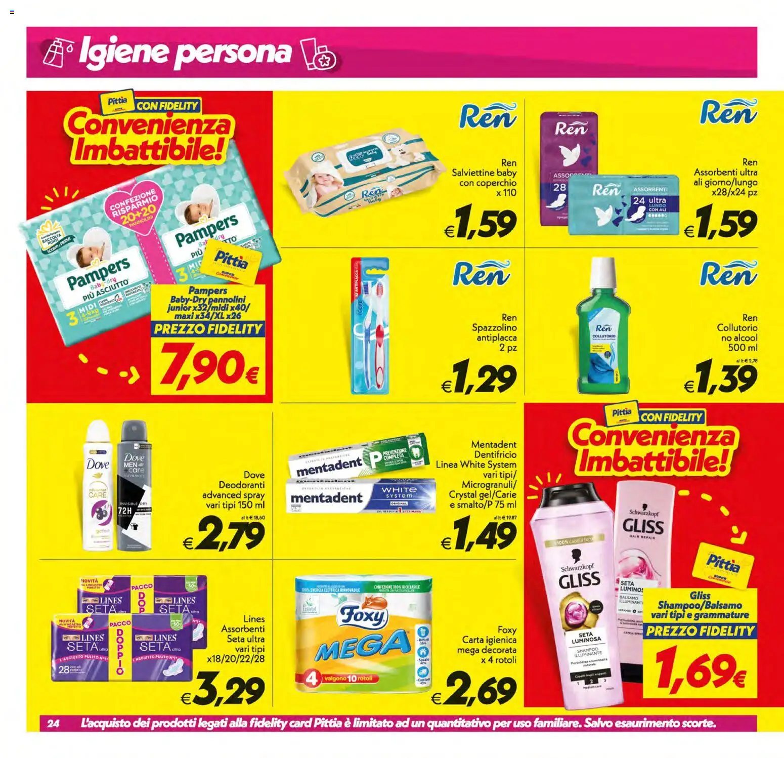 Volantino SuperConveniente del 19.05.2026 | Pagina: 24 | Prodotti: Illuminante, Shampoo, Carta igienica, Spazzolino