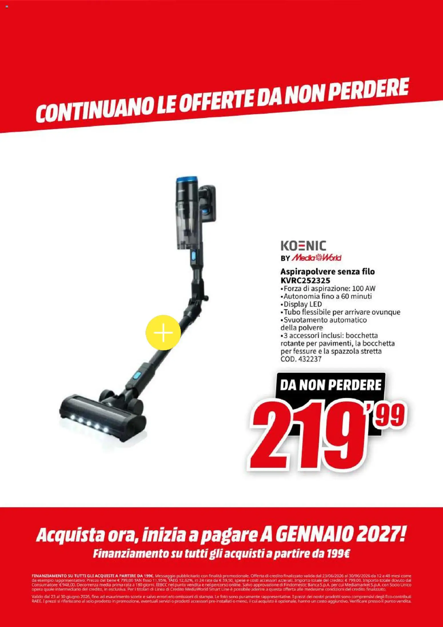 Volantino Media World del 23/06/2026 | Pagina: 76 | Prodotti: Spazzola, Tubo, Aspirapolvere