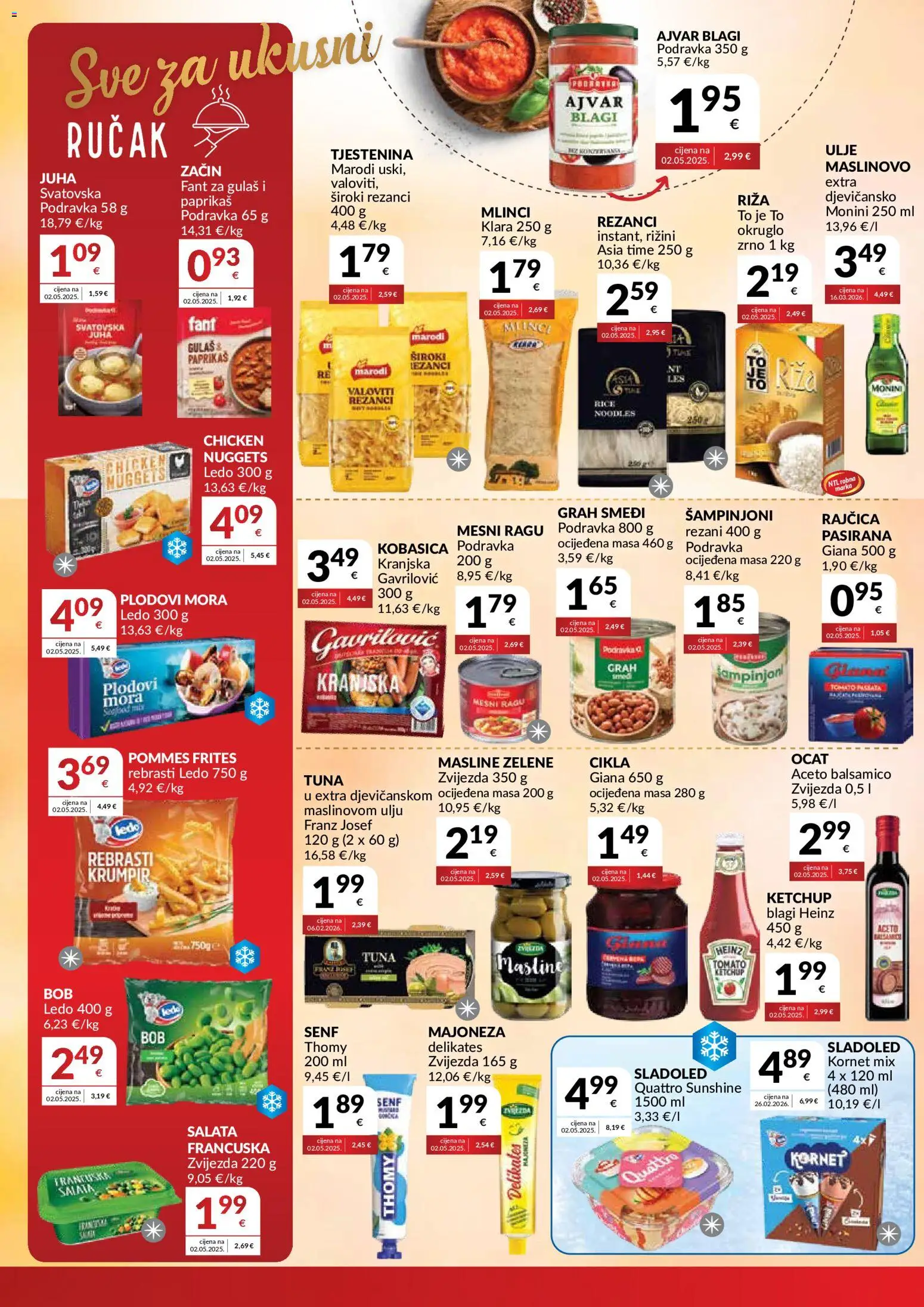 Bakmaz katalog | vrijedi od 22.07.2026 | Stranica: 4 | Proizvodi: Tjestenina, Krumpir, Ocat, Kobasica