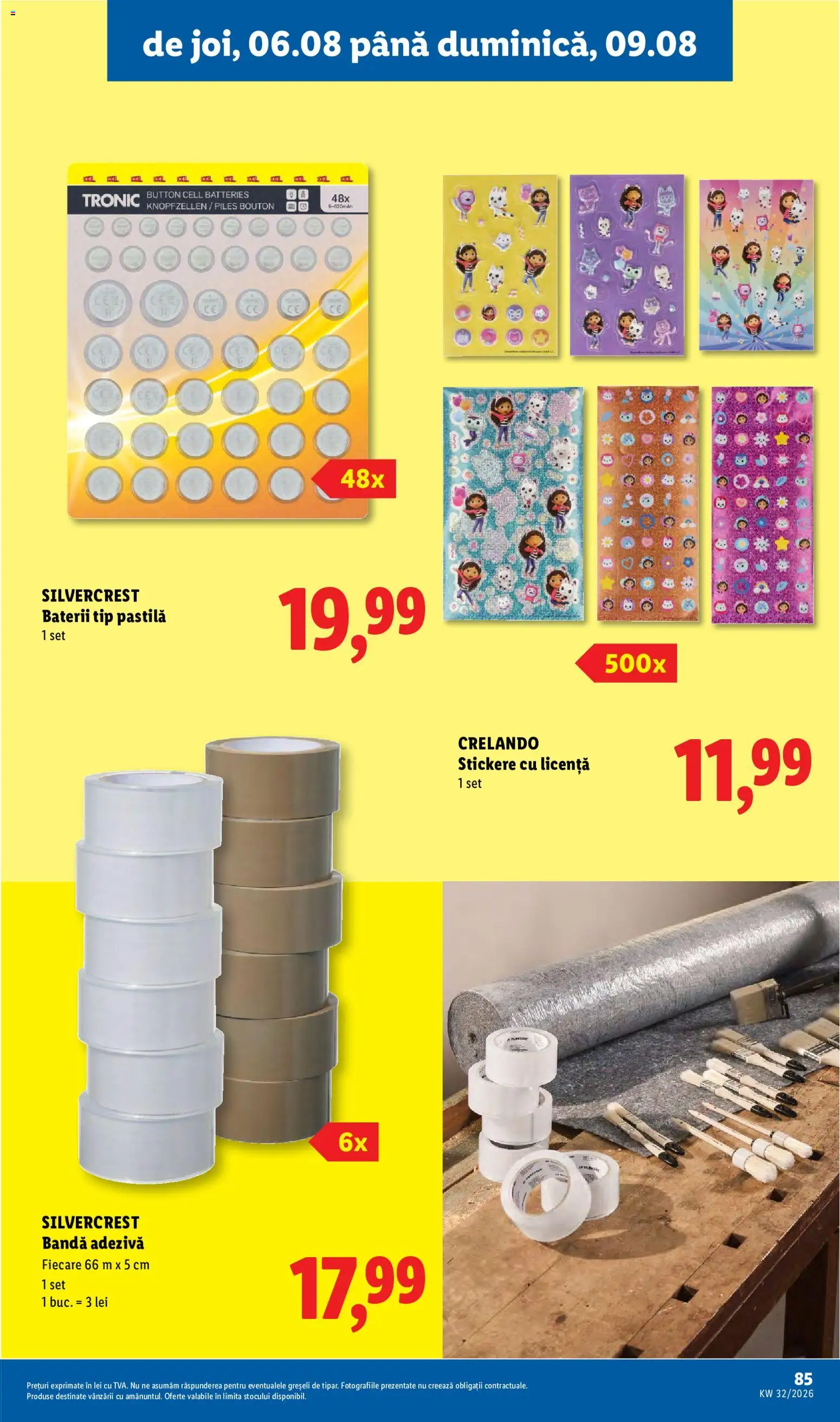 Noul catalog Lidl – valabil de la 03.08.2026 | Pagină: 85 | Produse: Baterii, Tip