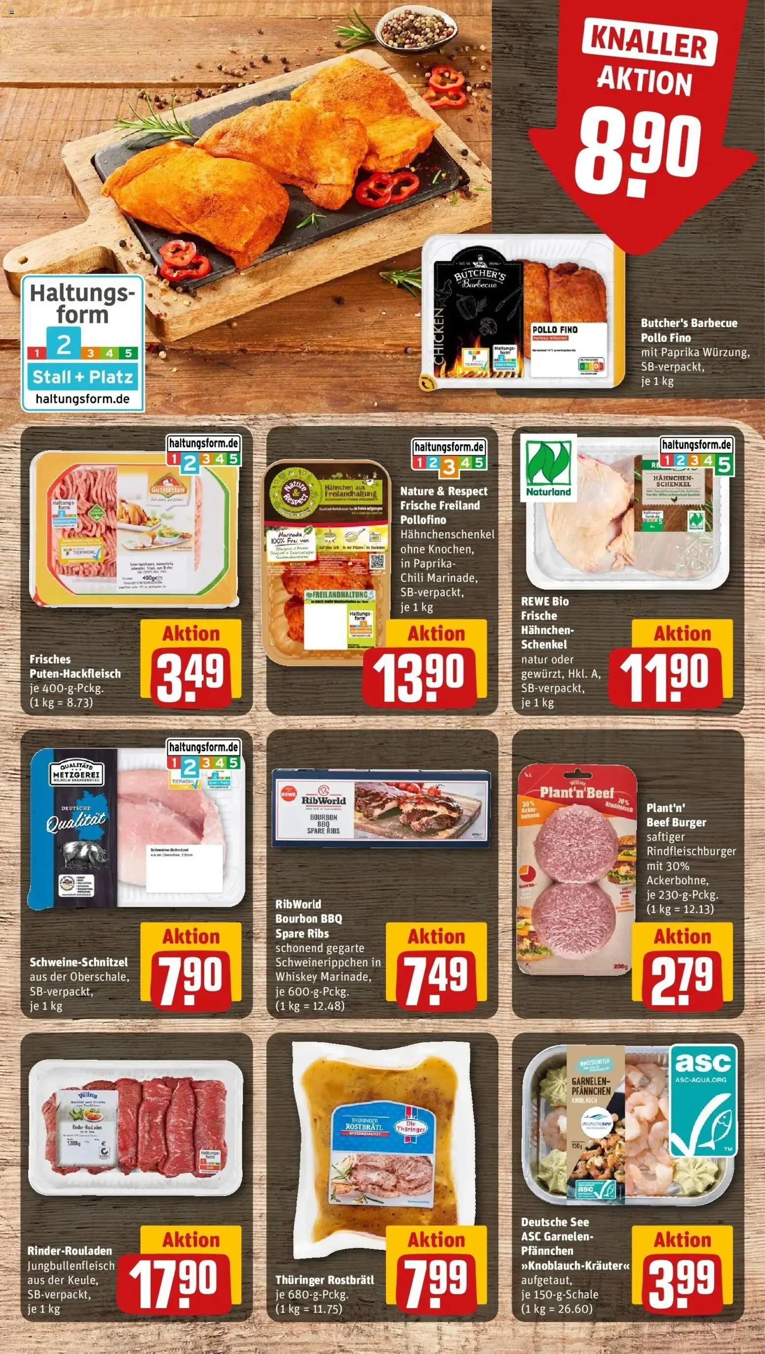 Rewe Prospekt Suhl – gültig ab 08.06.2026 | Seite: 9 | Produkte: Rinderrouladen, Garnelen, Paprika, Whiskey
