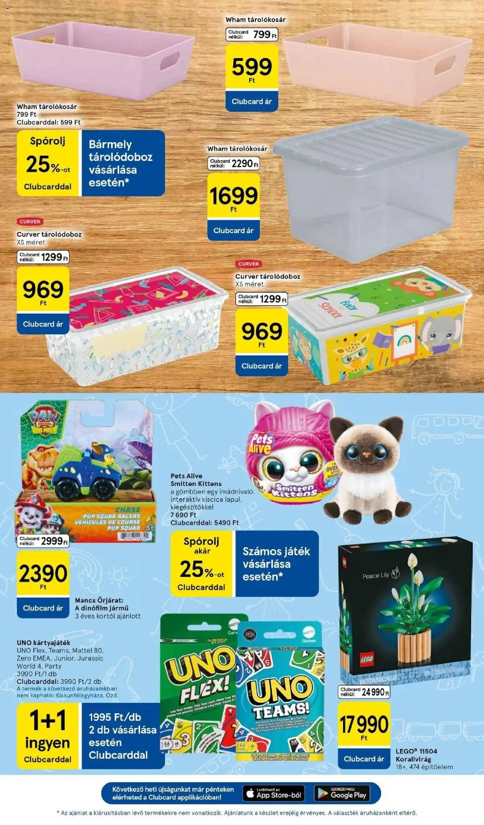 Tesco akciós ujság - amely érvényes a következő dátumtól: 2026.08.13. | Oldal: 35 | Termékek: Játék, Jurassic World, Tárolódoboz, Tárolókosár