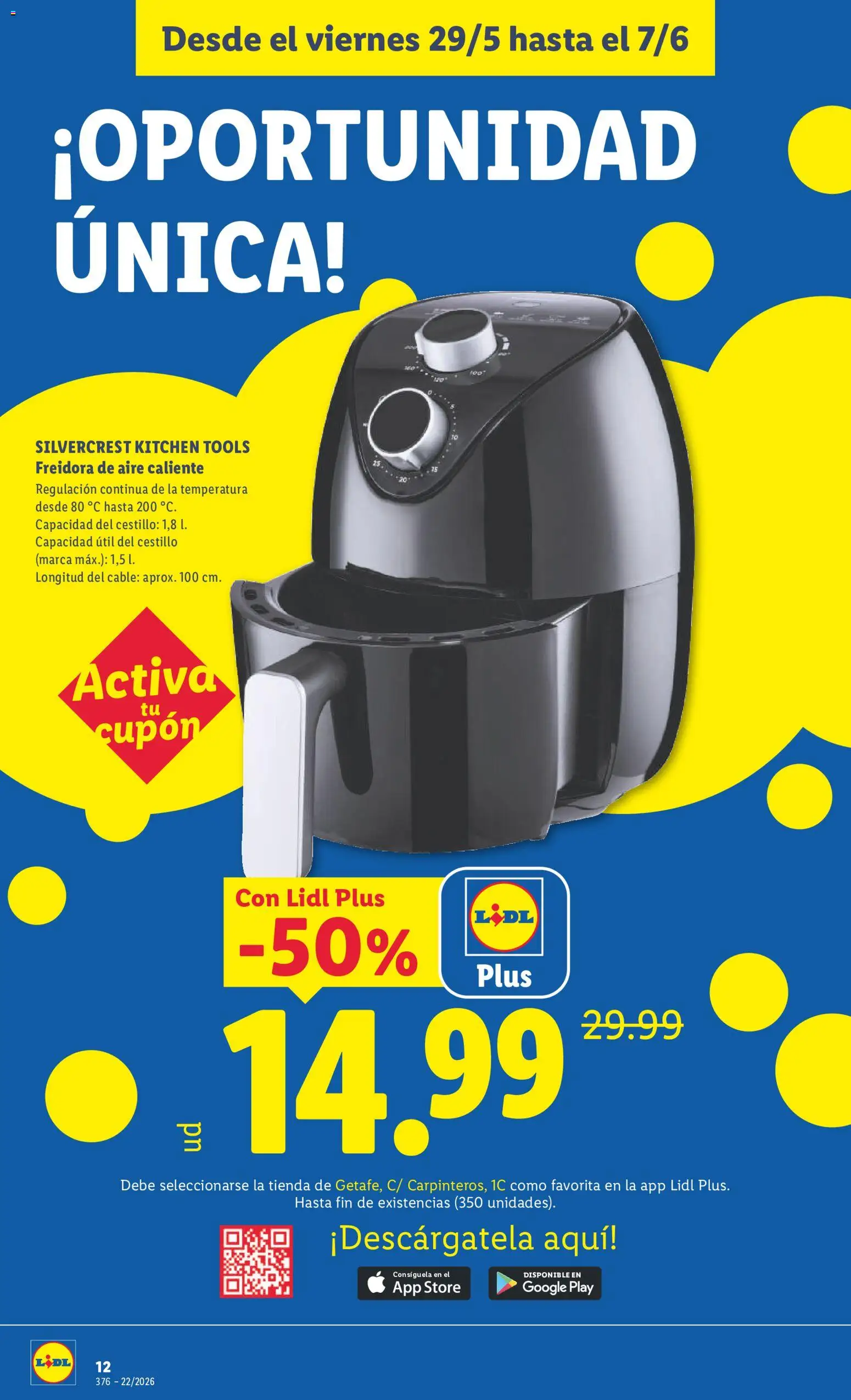 Lidl folleto │ válido desde el 29.05.2026 | Página: 12 | Productos: Cable, Freidora