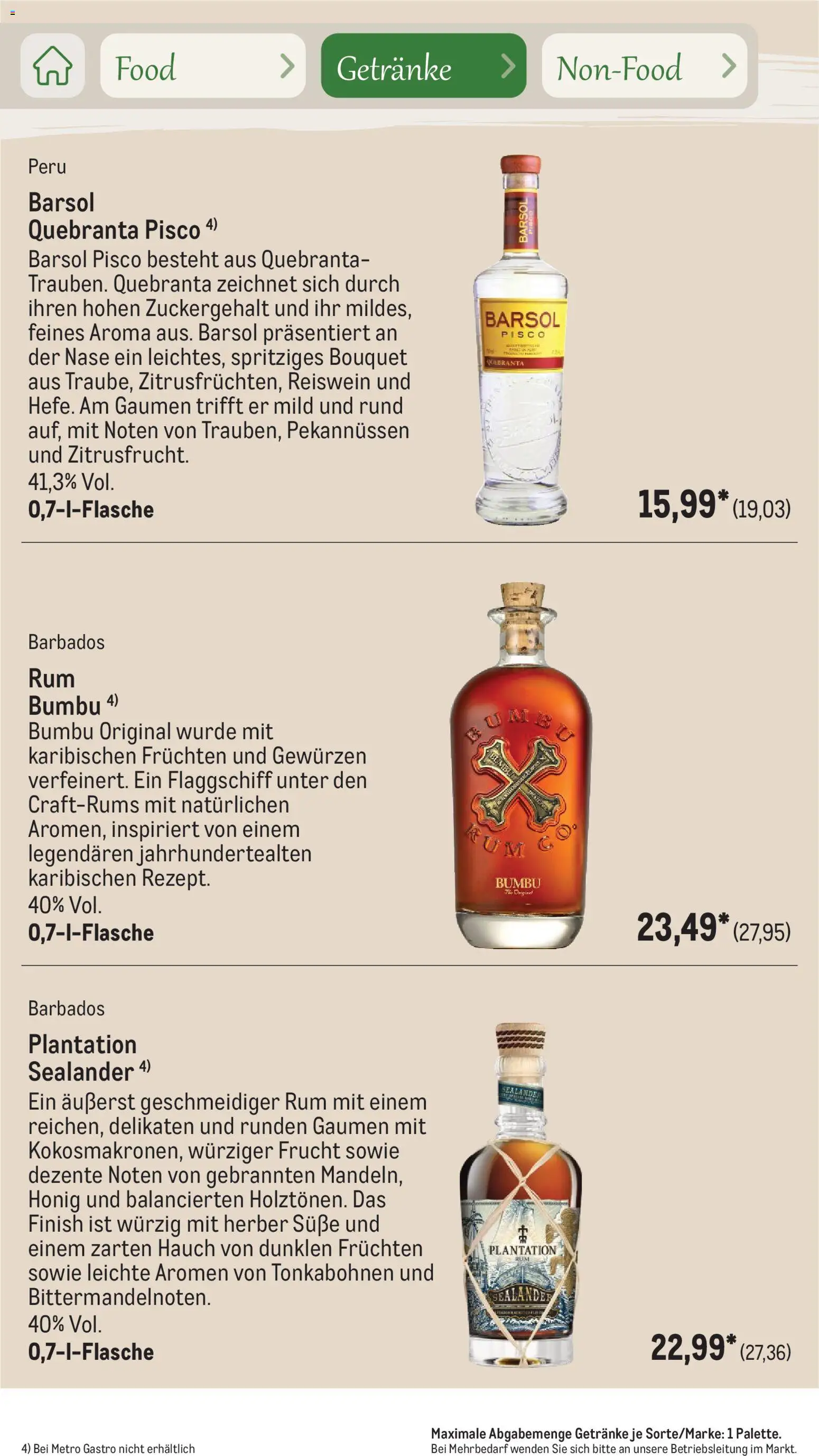 Metro Saisonkatalog Outdoor Dining – gültig ab 01.06.2026 | Seite: 71 | Produkte: Rum, Finish