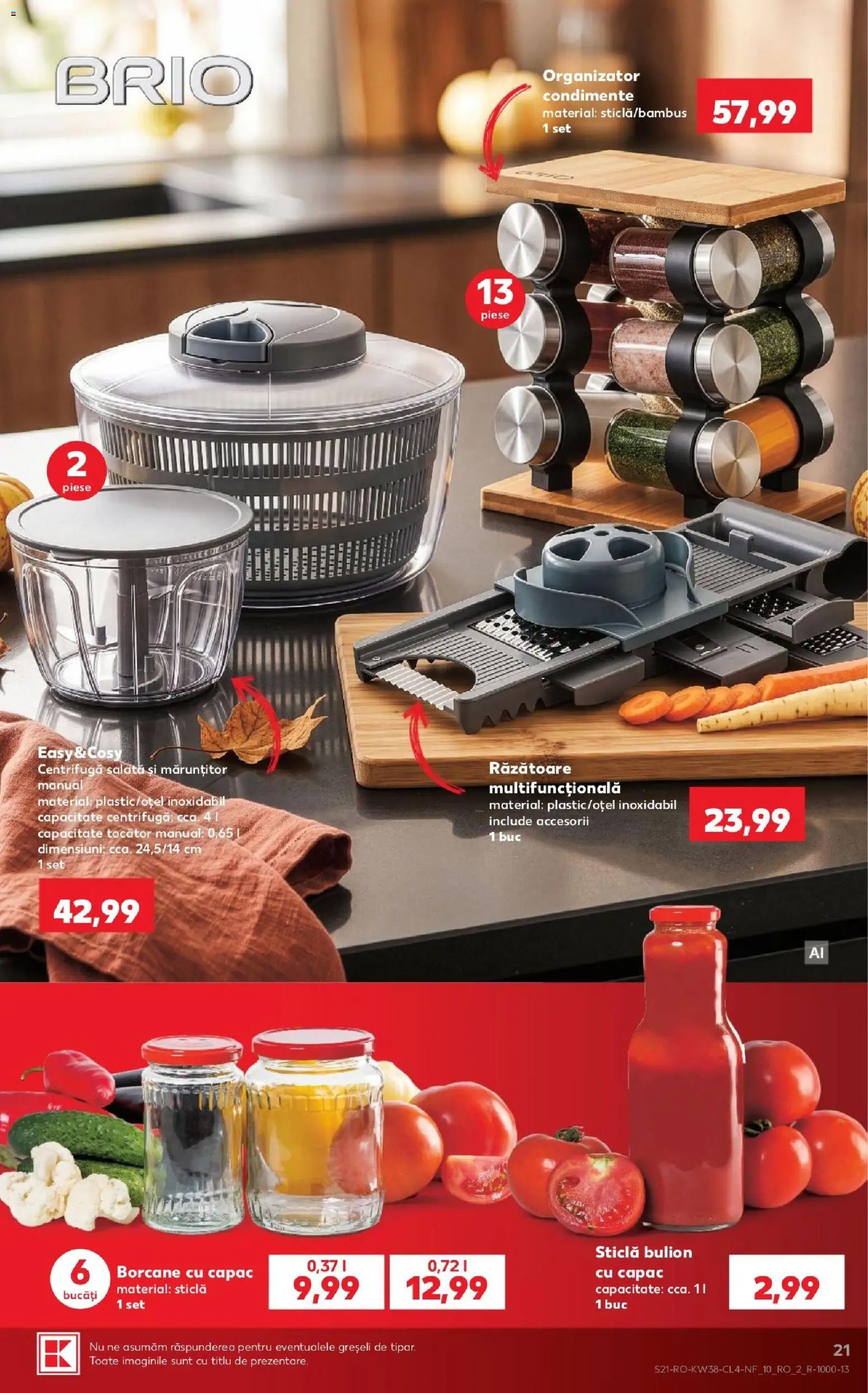 Noul catalog Kaufland – valabil de la 16.09.2026 | Pagină: 21 | Produse: Tocător, Organizator, Salată, Condimente