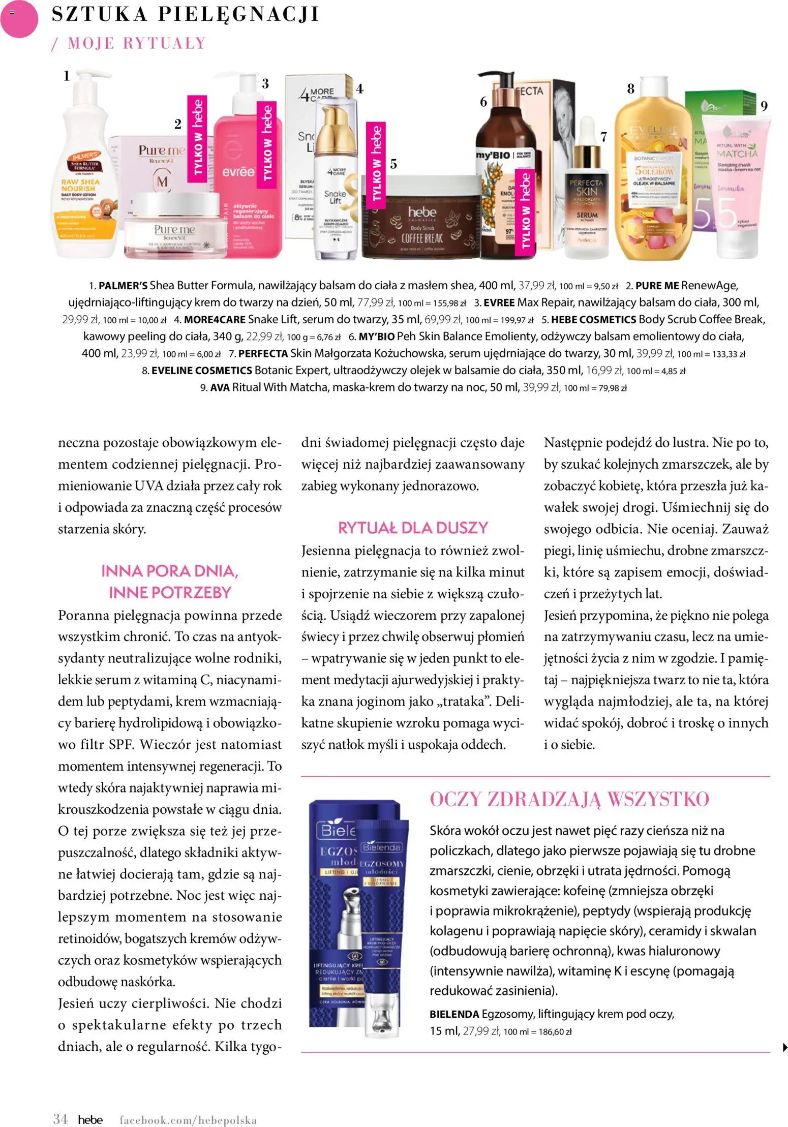 Hebe gazetka - Magazyn od 01.09.2026 | Strona: 34 | Produkty: Kosmetyki, Bielenda, Matcha, Krem