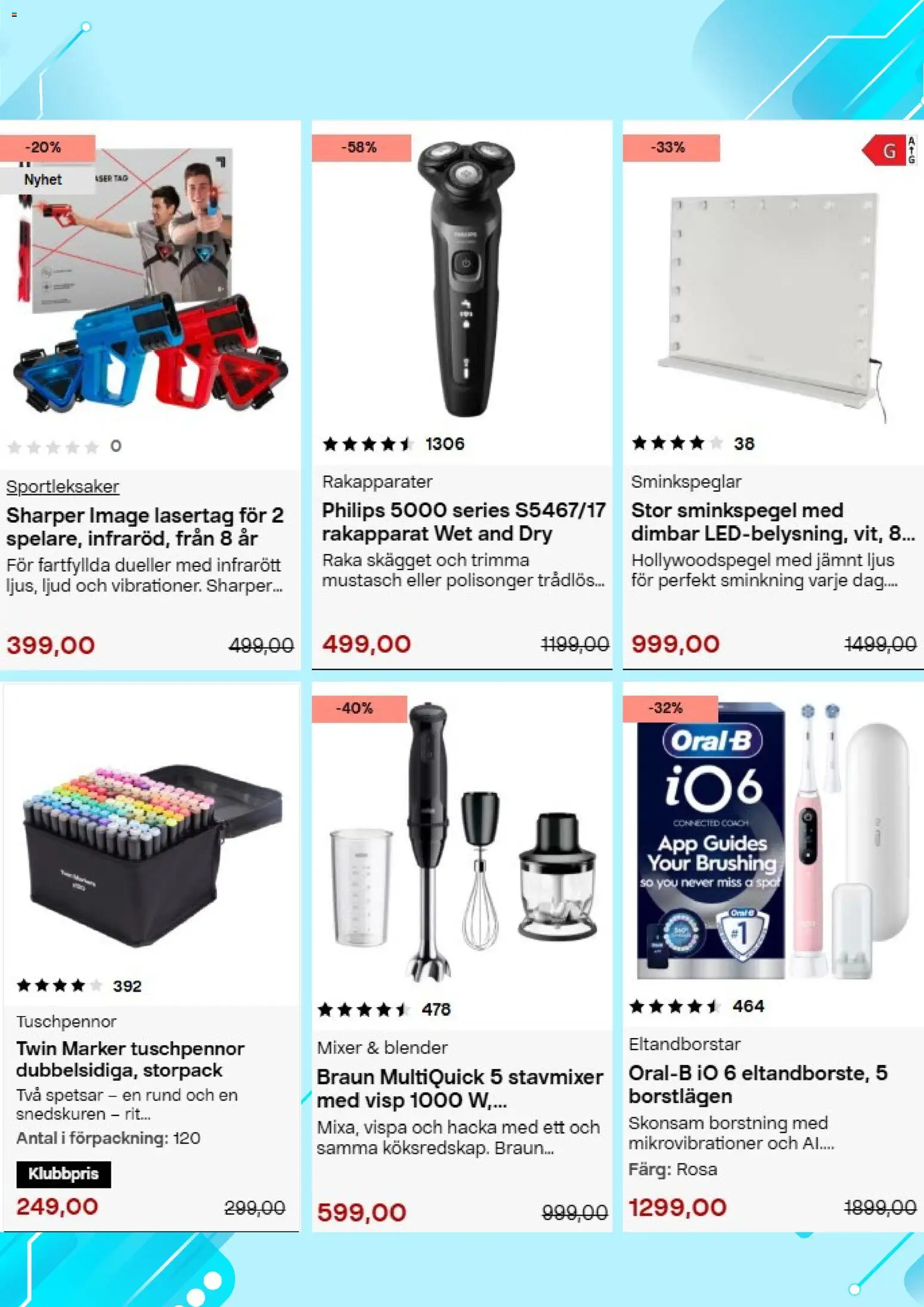 Clas Ohlson reklamblad aktuell från 26/10/2026 | Sida: 4 | Produkter: Rakapparat, Stavmixer, Blender, Sminkspegel