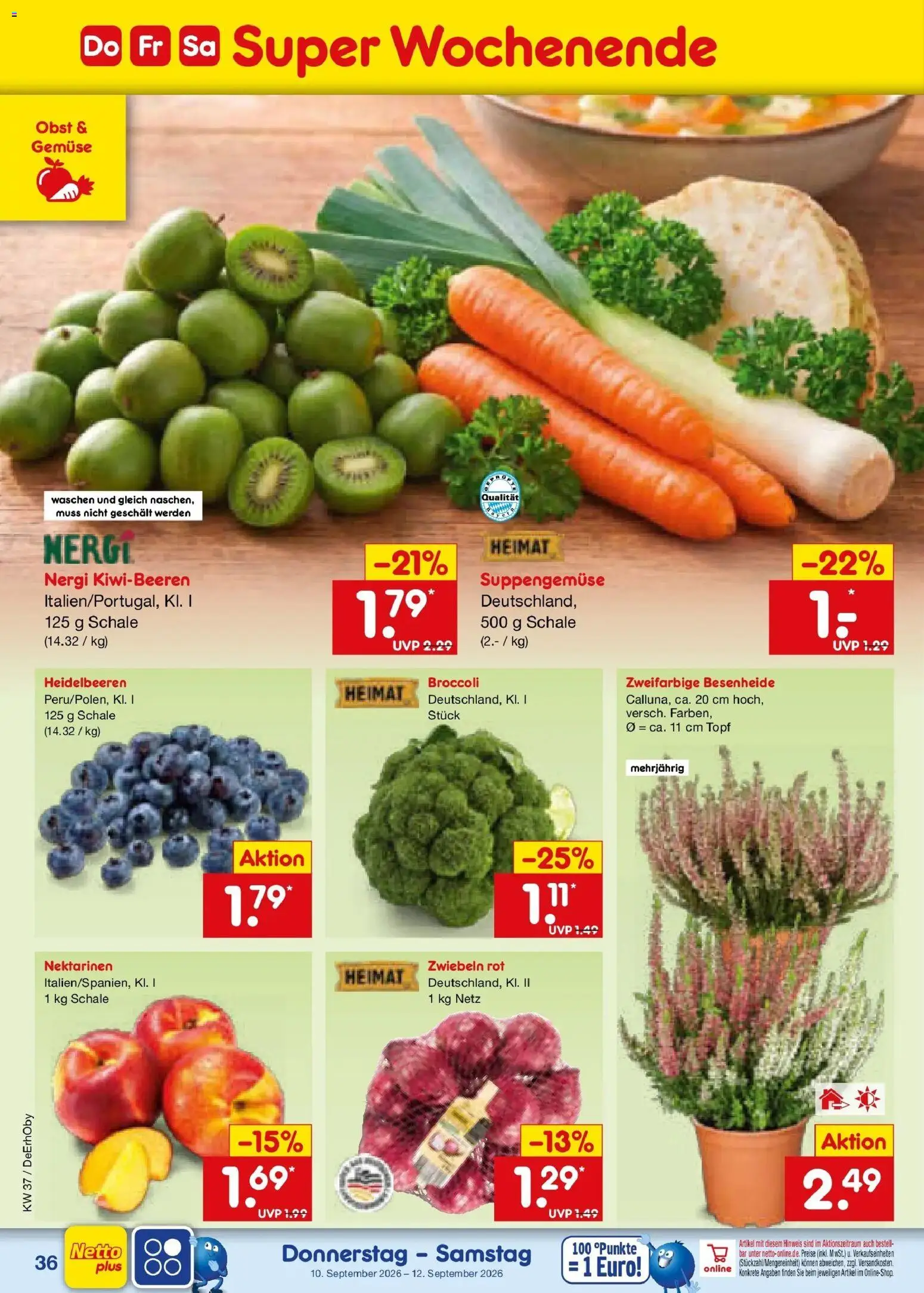 Netto Marken-Discount Prospekt Stuttgart – gültig ab 07.09.2026 | Seite: 54 | Produkte: Nektarinen, Heidelbeeren, Gemüse, Obst