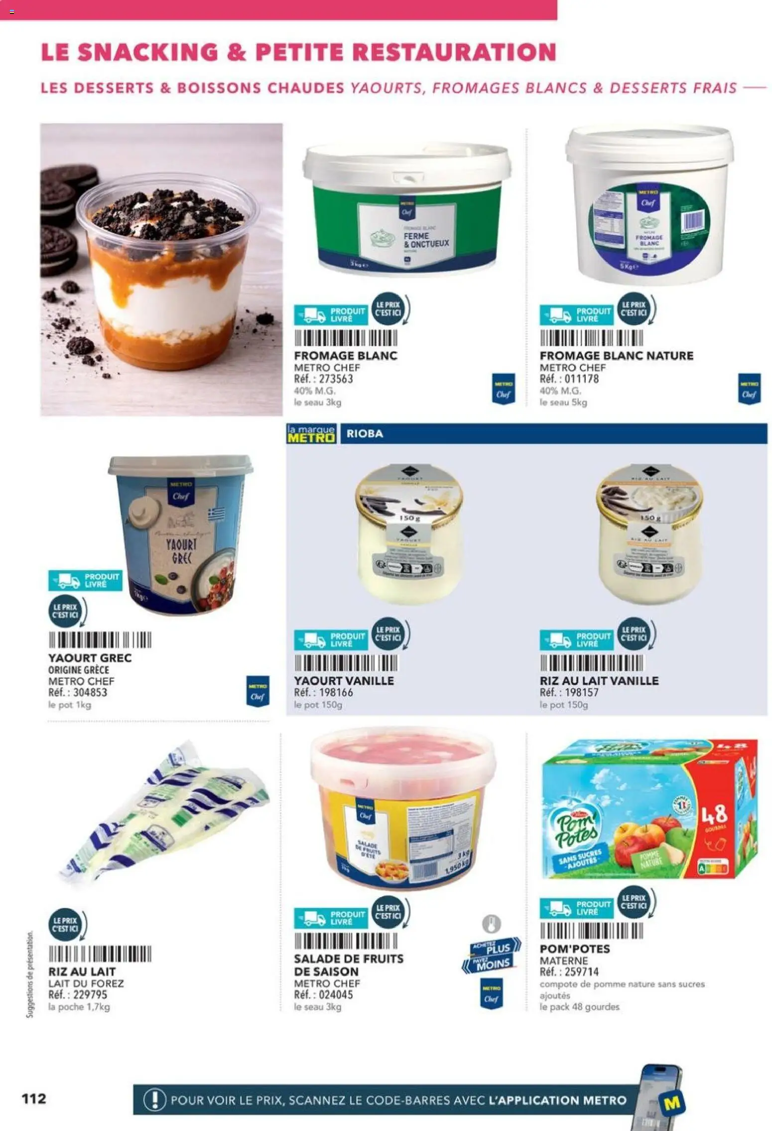 {H1} | Page: 112 | Produits: Salade, Pomme, Fromage, Yaourt