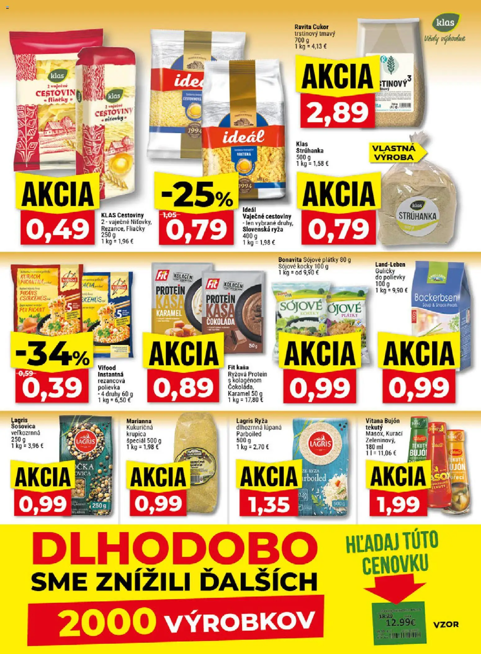Nové Klas akcie – leták je platný od 07.09.2026 | Strana: 14 | Produkty: Cestoviny, Polievky, Šošovica, Krupica