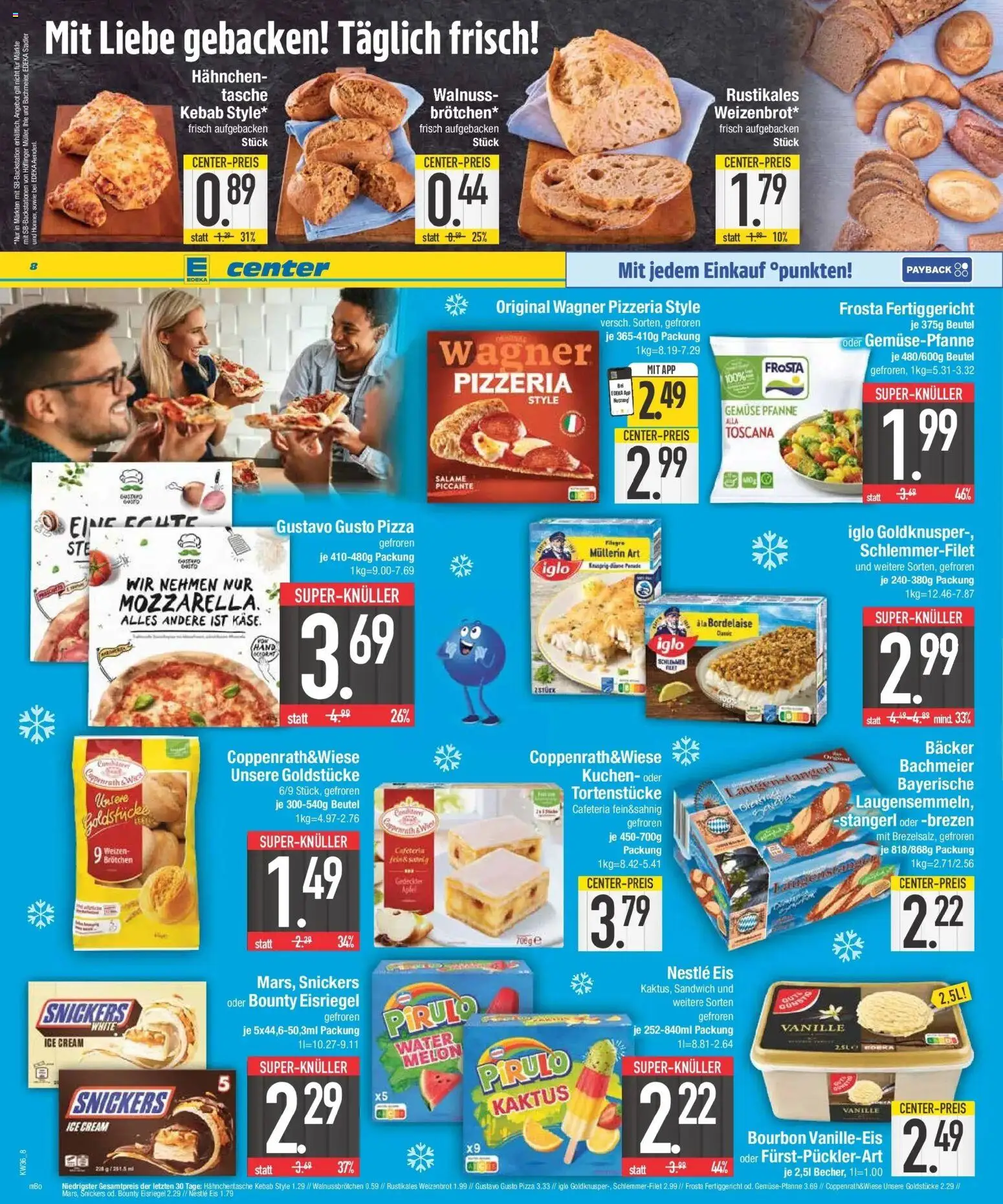 E center Prospekt Ingolstadt (ab 31.08.2026) zum Blättern | Seite: 8 | Produkte: Gustavo gusto, Frosta, Vanille, Eis