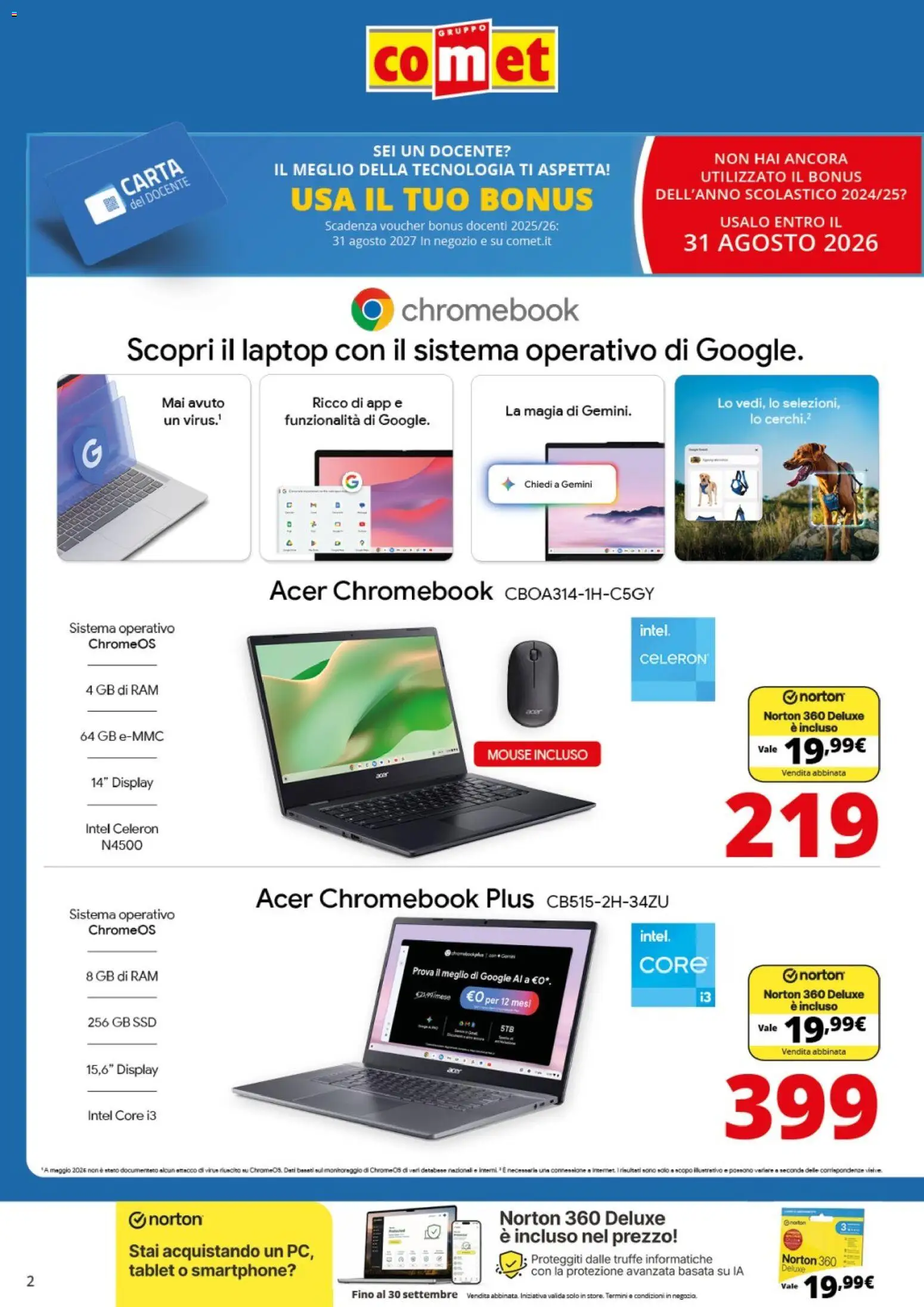 Volantino Comet del 27/08/2026 | Pagina: 2 | Prodotti: Smartphone, Laptop, Tablet, Mouse