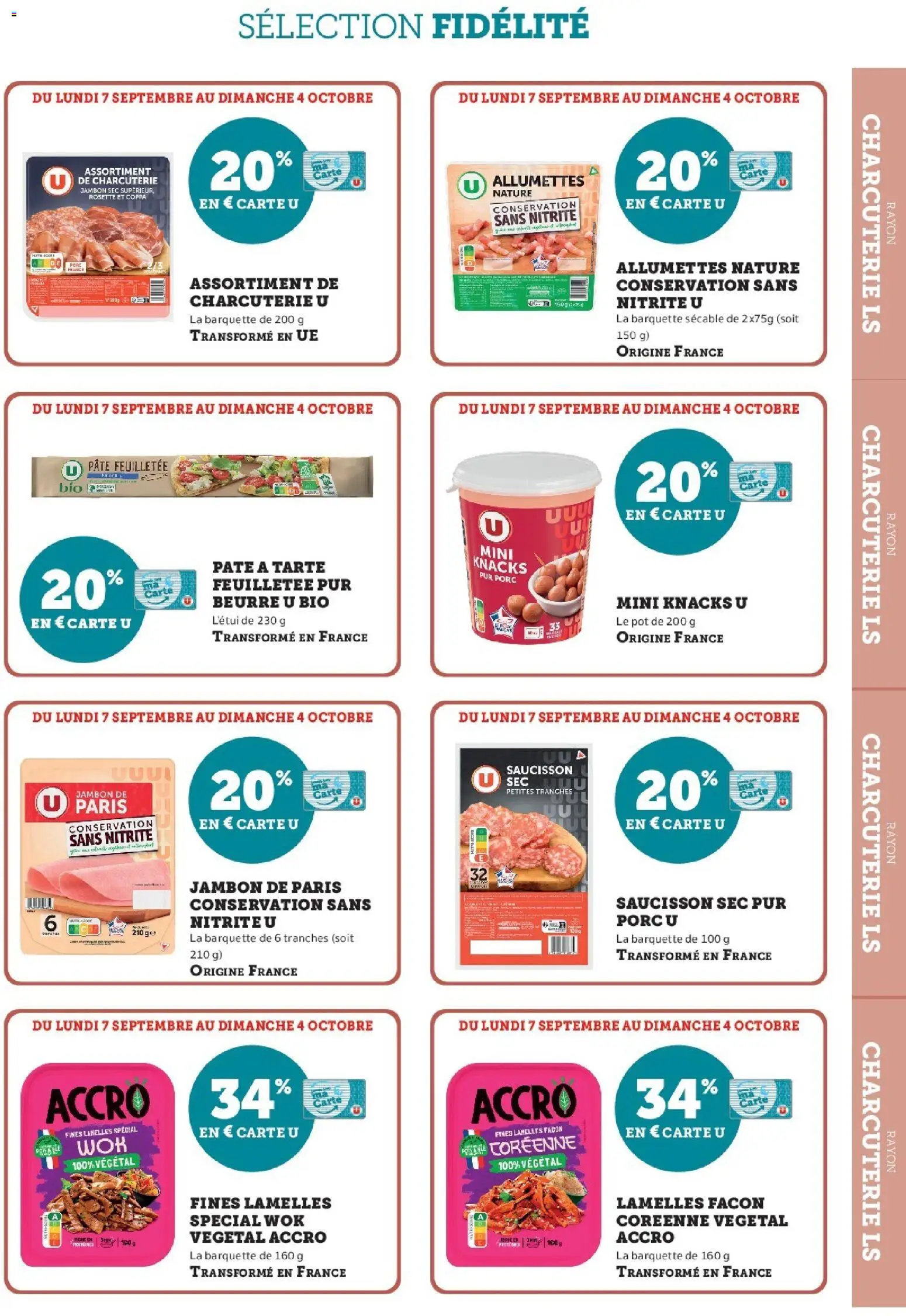 {H1} | Page: 3 | Produits: Saucisson sec, Pâte feuilletée, Pâte, Porc