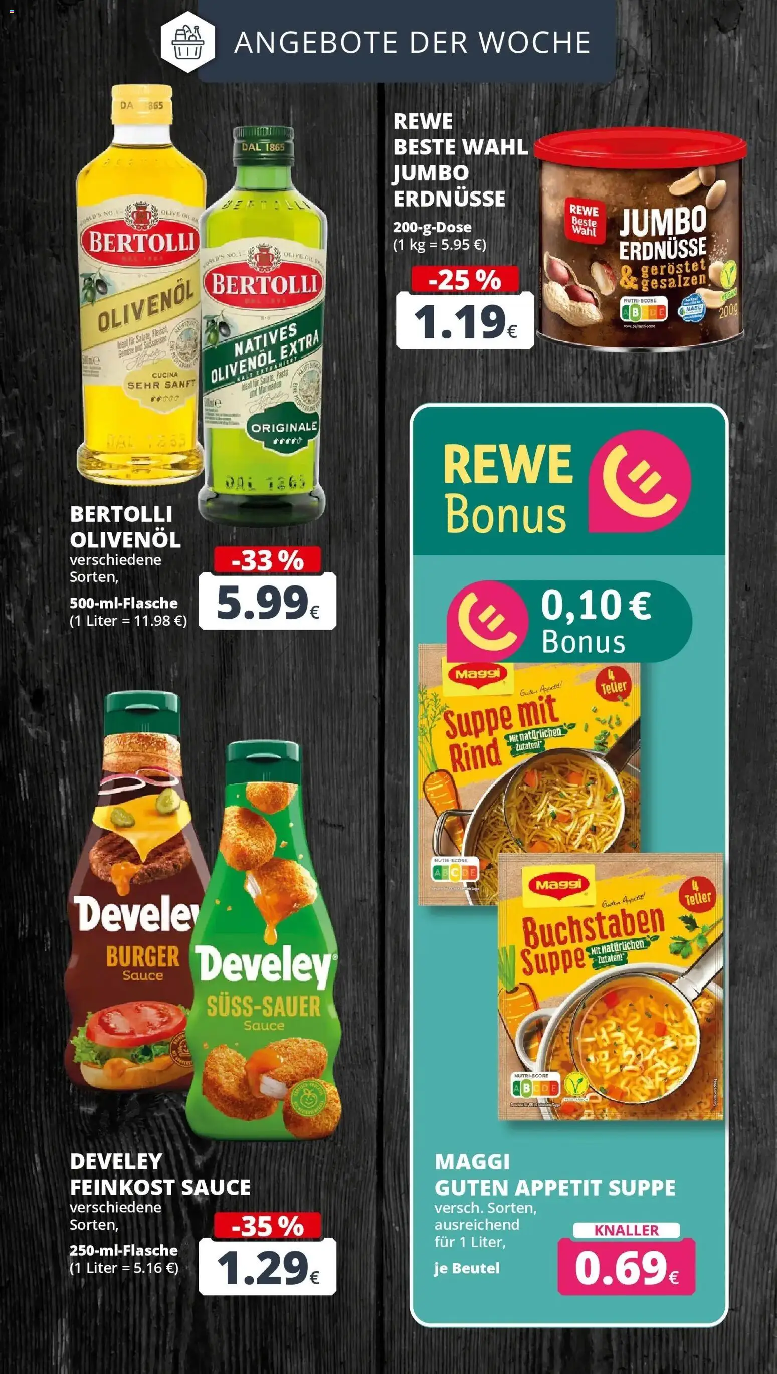 Rewe Prospekt Bergheim – gültig ab 06.07.2026 | Seite: 6 | Produkte: Erdnüsse, Maggi, Burger, Pasta