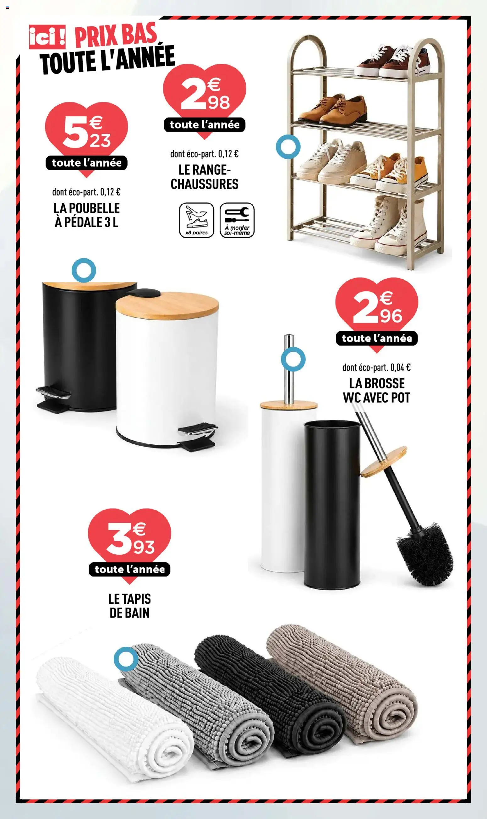 {H1} | Page: 45 | Produits: Tapis de bain, Poubelle, Brosse, Chaussures