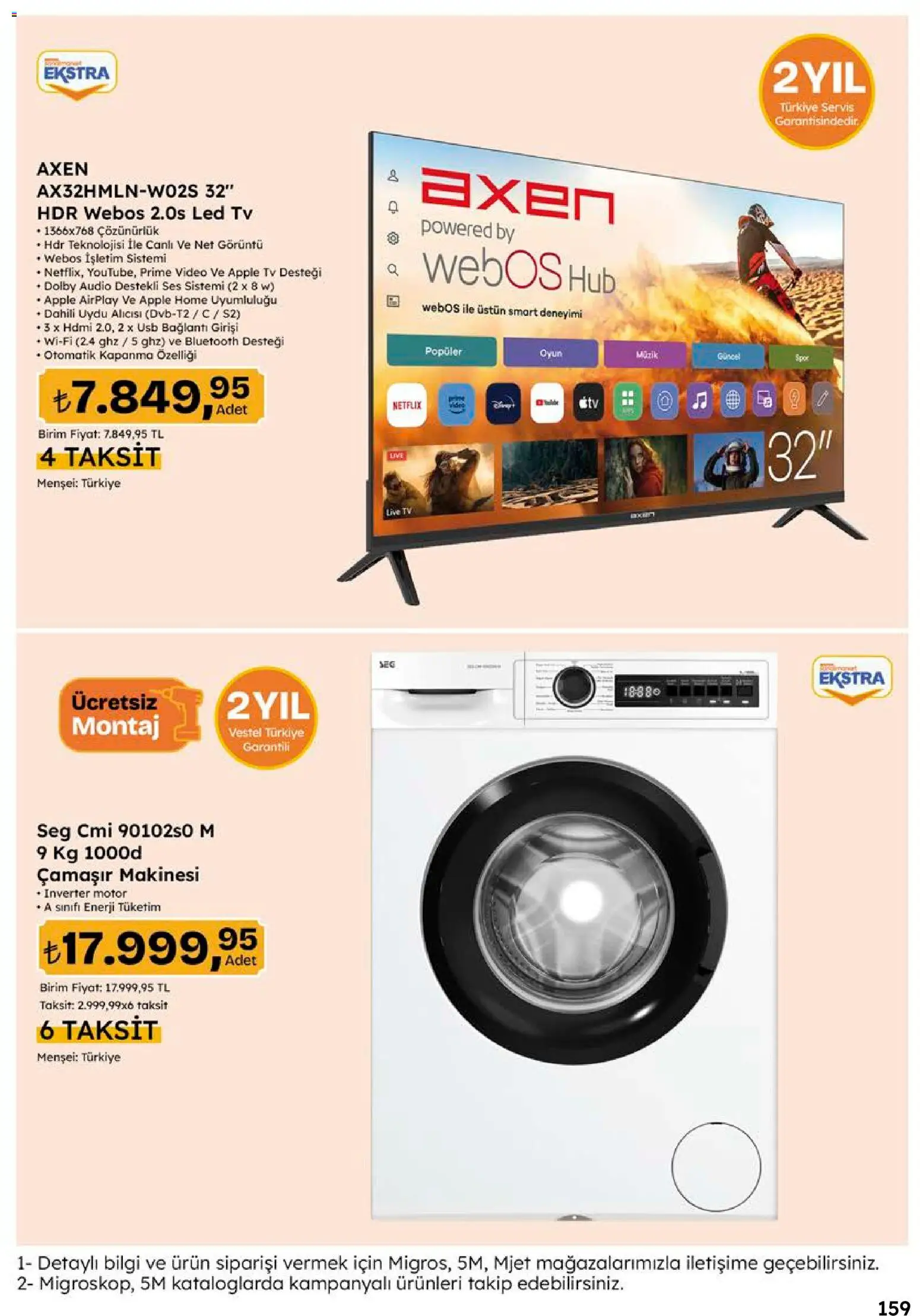 Migros Katalog - 5M Migroskop Dijital - 05 Ekim 2026 tarihinden itibaren geçerlidir | Sayfa: 159 | Ürünler: TV, Ses, USB, USB bağlantı