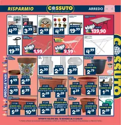 Anteprima del volantino Cossuto volantino valido a partire dal 18.06.2026 | Pagina: 7 | Prodotti: Fioriera, Orologio, Sgabello, Stendino