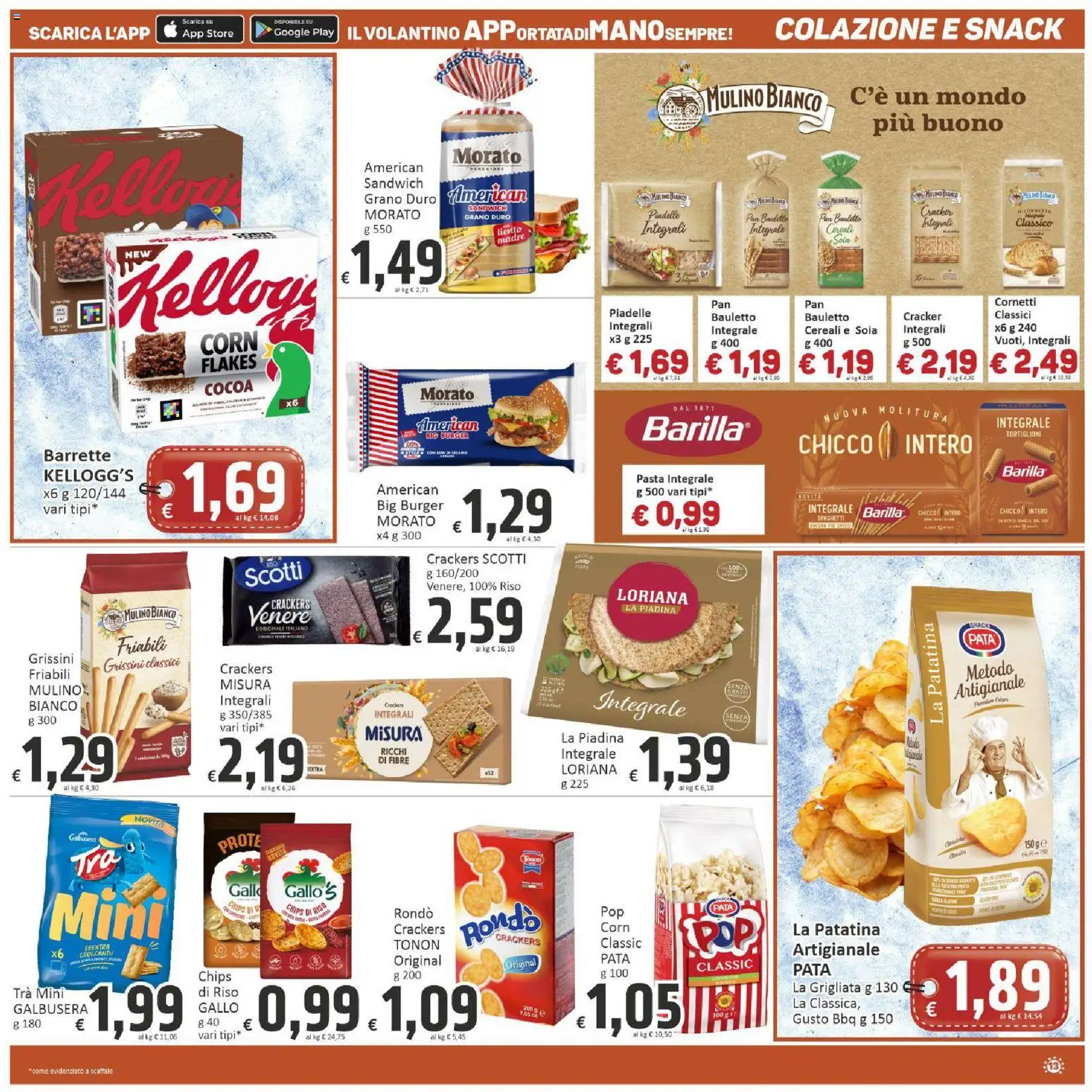Volantino Paghi Poco del 30/06/2026 | Pagina: 13 | Prodotti: Pasta, Crackers, Piadina, Grissini