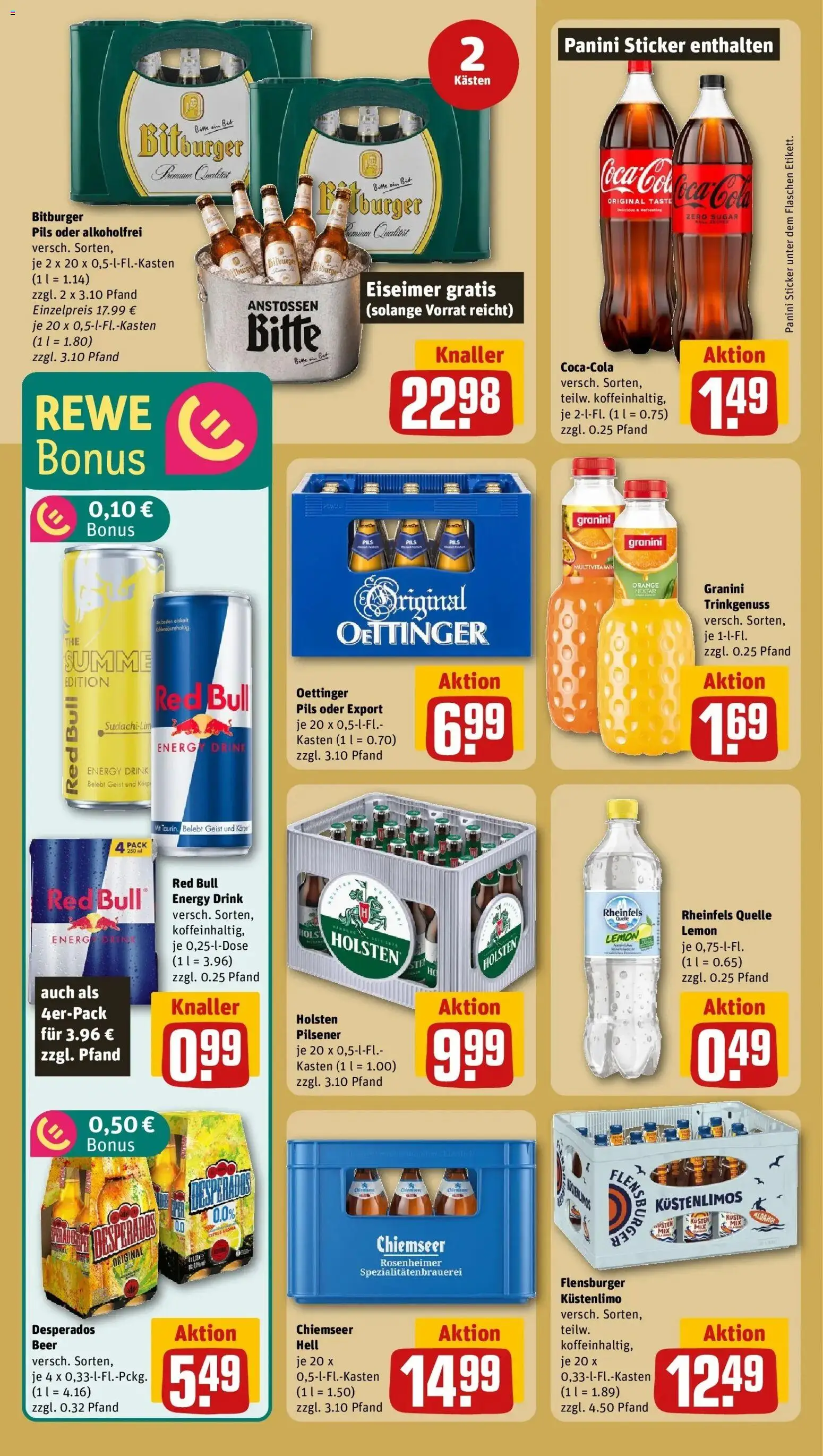 Rewe Prospekt Schwerin – gültig ab 01.06.2026 | Seite: 22 | Produkte: Red bull, Cola, Energy, Holsten