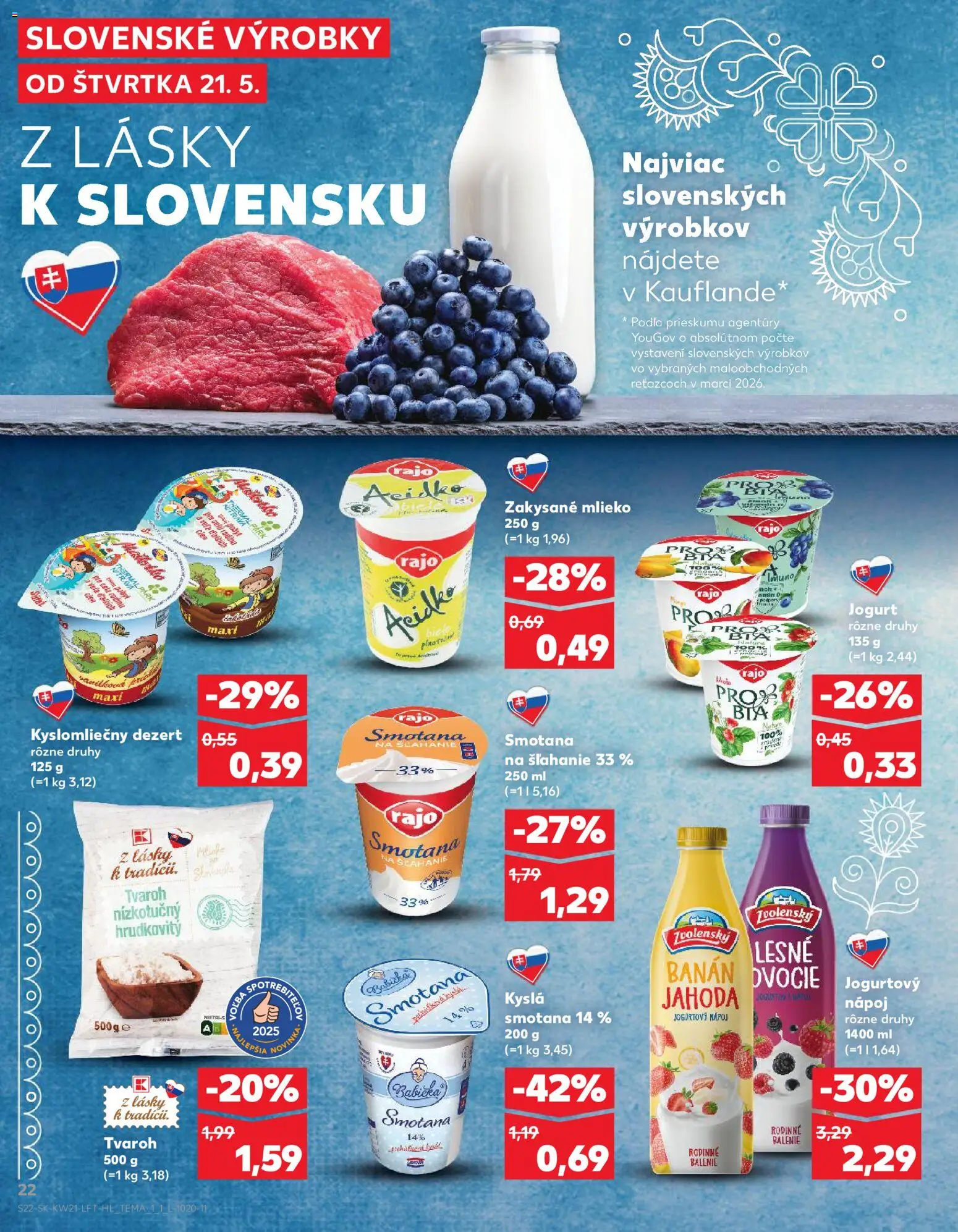 Kaufland SK akciós ujság - amely érvényes a következő dátumtól: 21.05.2026 | Oldal: 22 | Termékek: Banán