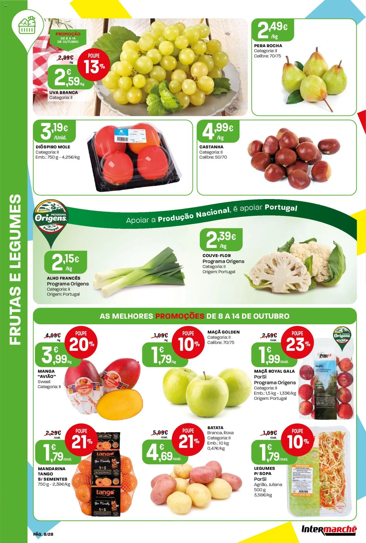 Intermarché folheto Contact │ válido de 08/10/2026 | Página: 8 | Produtos: Batata, Manga, Frutas, Alho