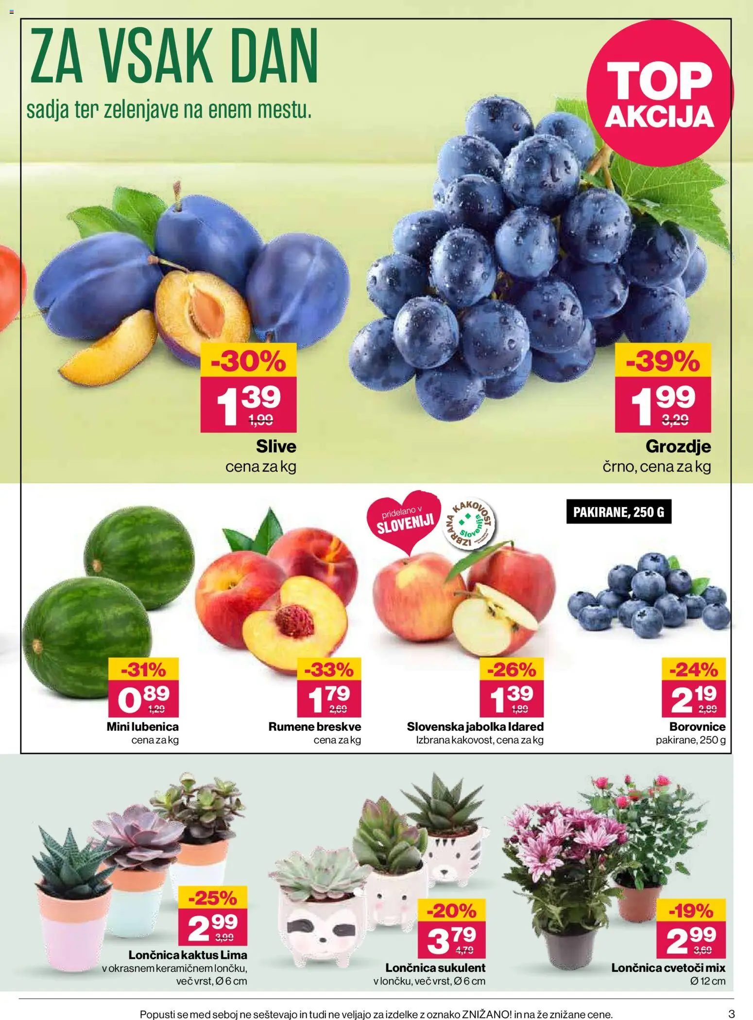 Novi Mercator katalog ponudbe – veljaven od 30.07.2026 | Stran: 3 | Izdelki: Lubenica, Grozdje, Med, Jabolka