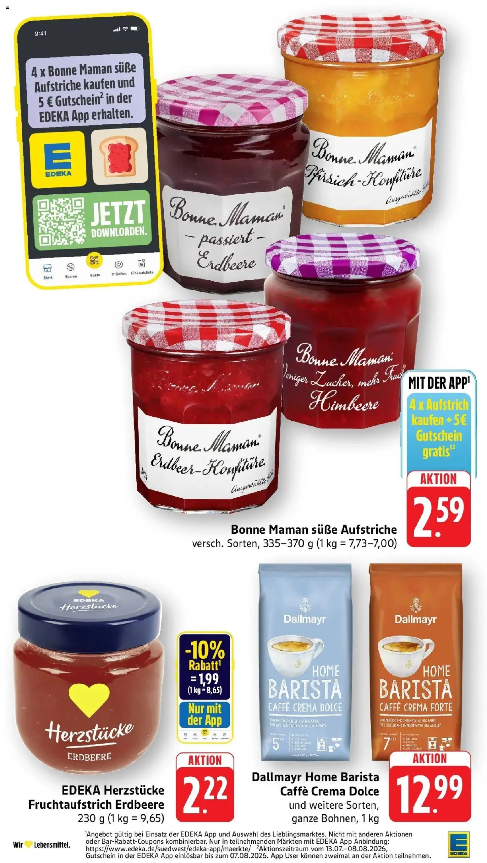 Edeka prospekt Heppenheim – gültig ab 13.07.2026 | Seite: 24 | Produkte: Dallmayr, Himbeere, Bonne maman