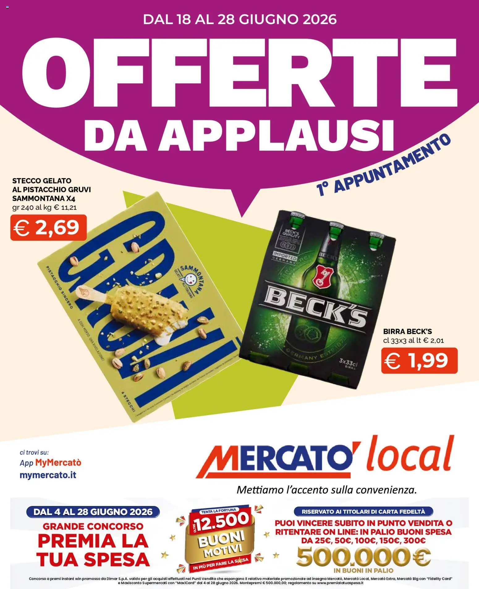 Volantino Mercatò del 18.06.2026 | Pagina: 1 | Prodotti: Birra, Gelato