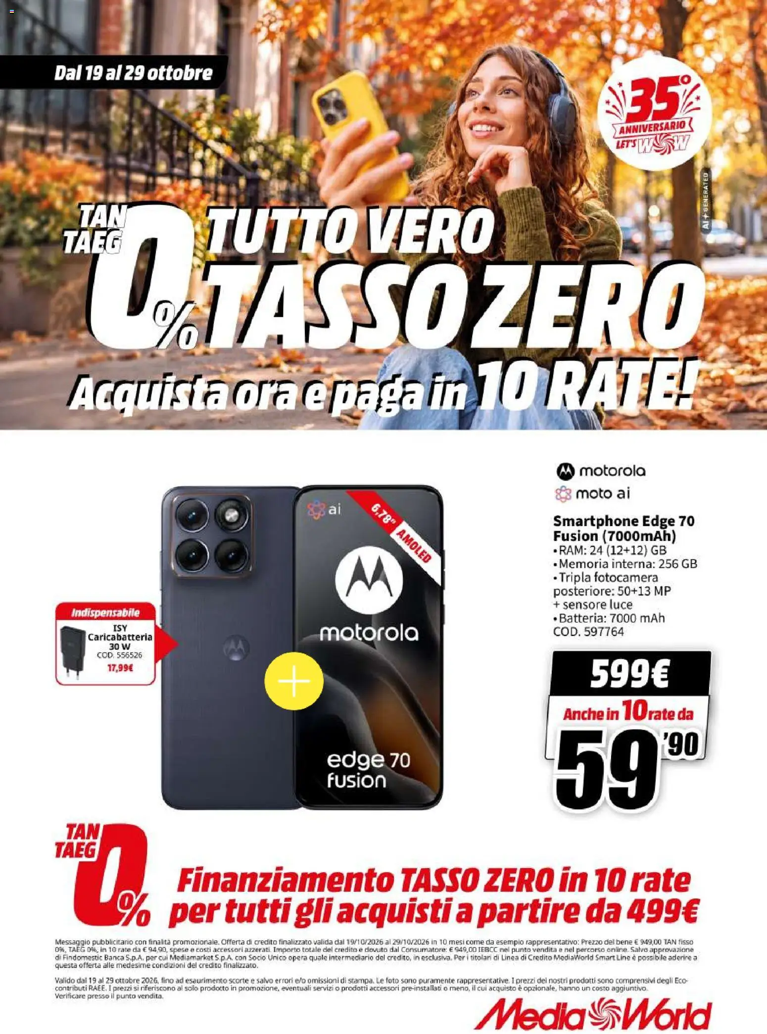 Volantino Media World del 19/10/2026 | Pagina: 10 | Prodotti: Smartphone, Fotocamera, Batteria
