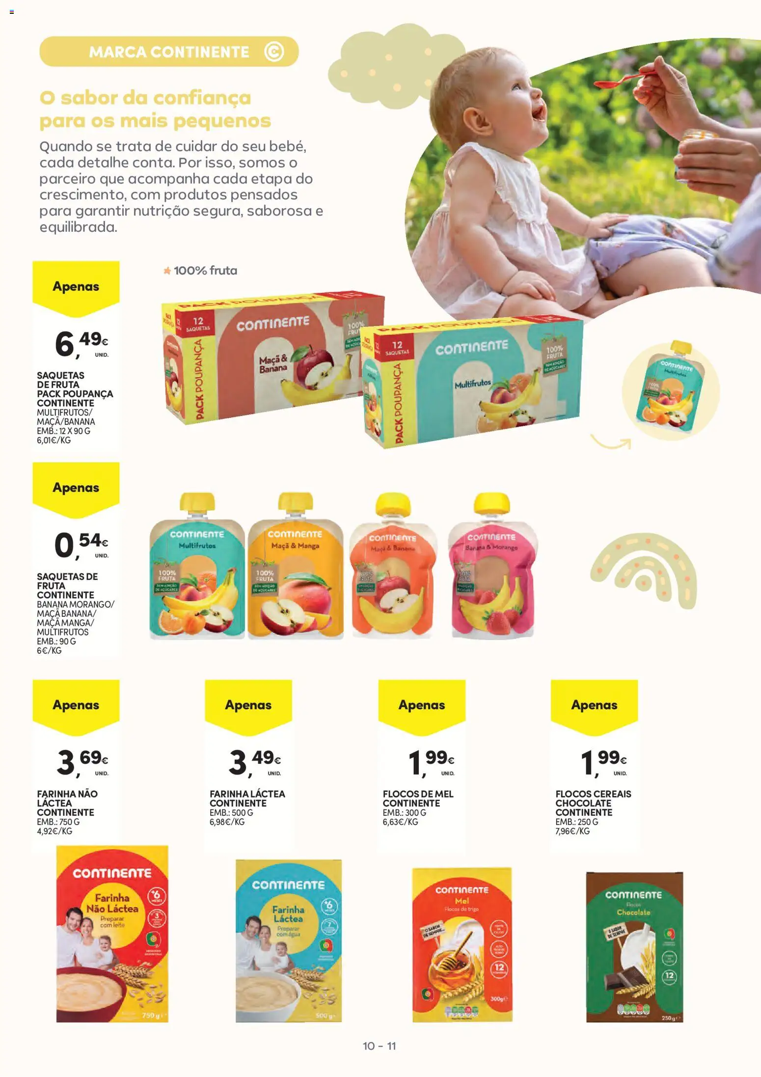 Continente Bebé Verão │ válido de 30/06/2026 | Página: 11 | Produtos: Agua, Leite, Chocolate, Cereais