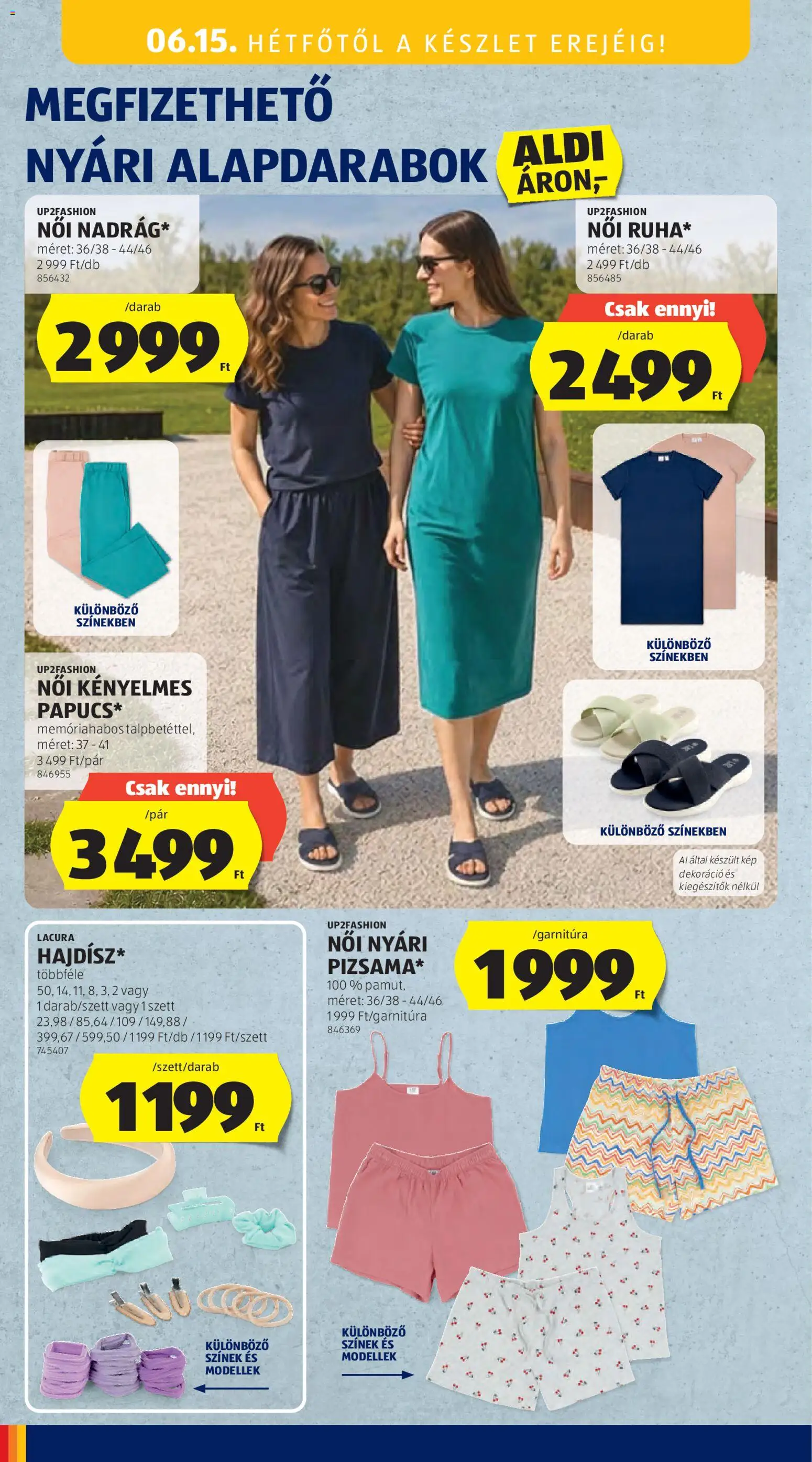 Aldi akciós ujság - amely érvényes a következő dátumtól: 11.06.2026 | Oldal: 14 | Termékek: Papucs, Nadrág, Dekoráció, Pizsama