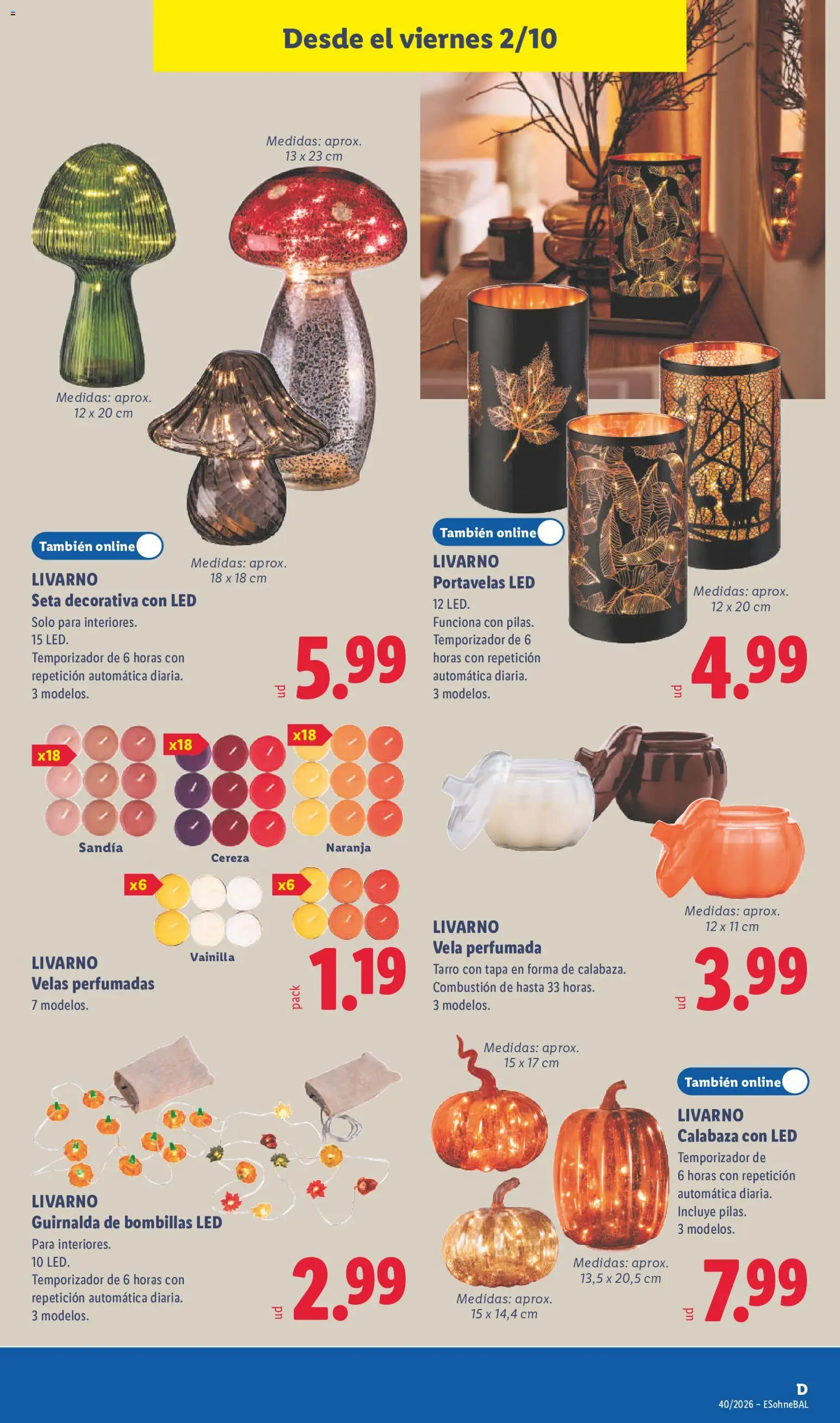 Lidl folleto de bazar │ válido desde el 28/09/2026 | Página: 33 | Productos: Calabaza, Vela, Vainilla, Sandía