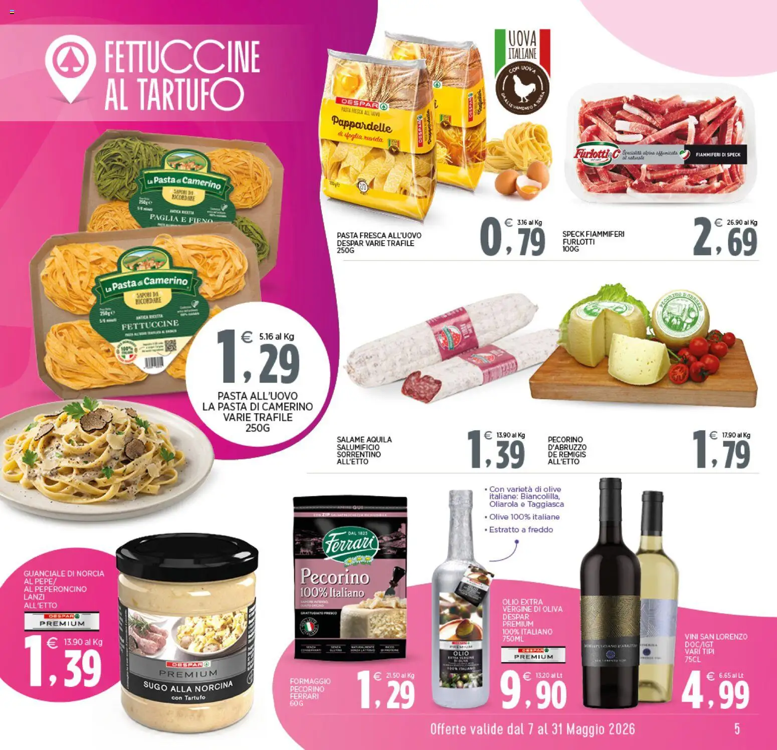 Volantino Interspar del 07.05.2026 | Pagina: 5 | Prodotti: Tartufo, Formaggio, Olio, Peperoncino