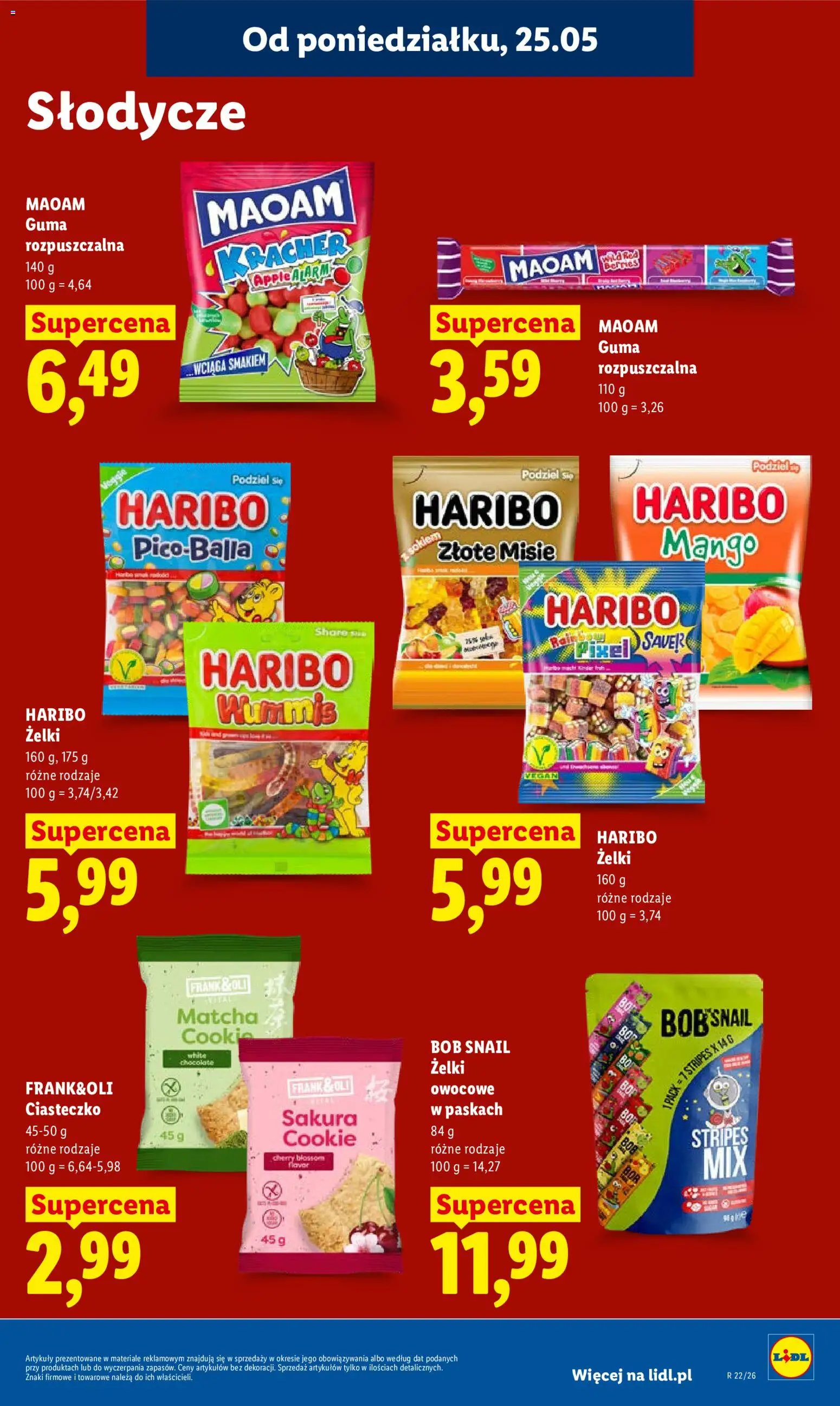 Lidl gazetka od 25.05.2026 | Strona: 61 | Produkty: Żelki haribo, Słodycze, Bób, Żelki