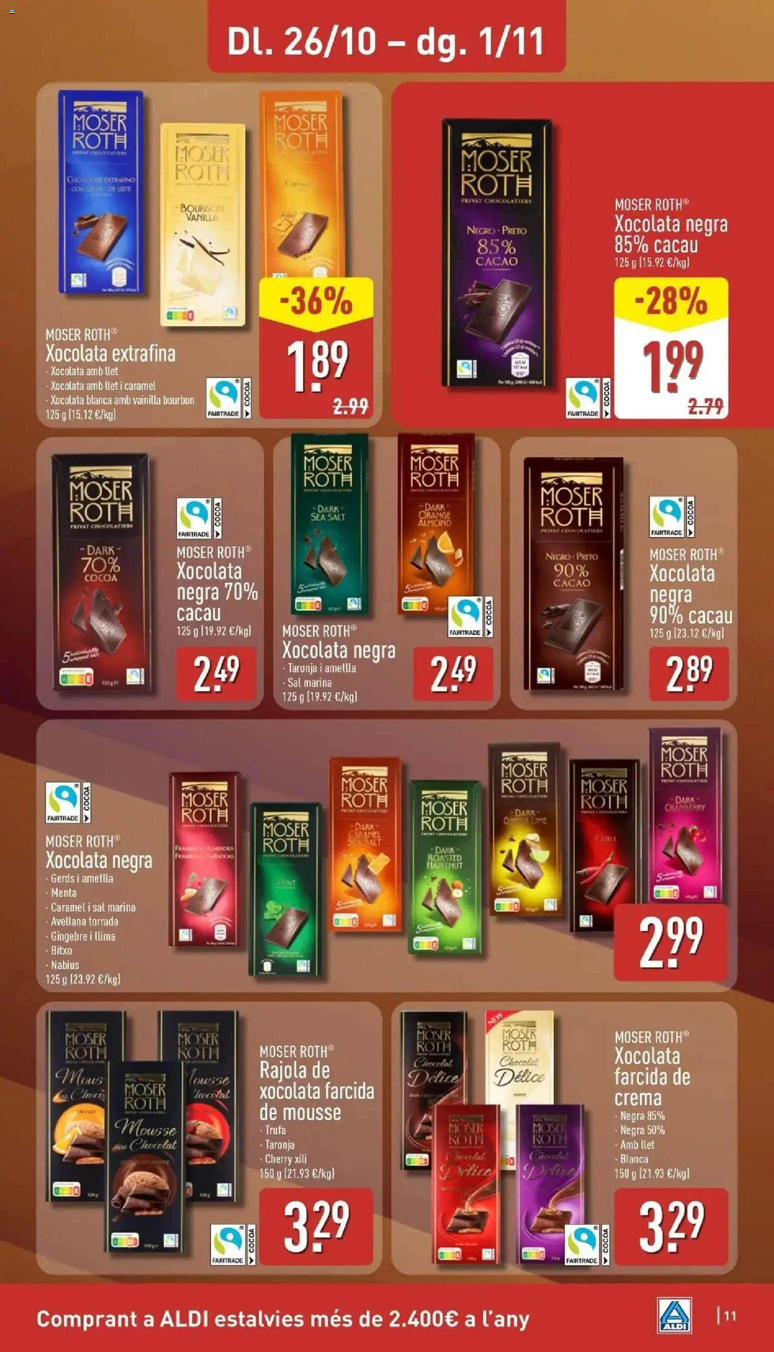 Aldi - Qué poco cuesta comprar bien │ válido desde el 26/10/2026 | Página: 11 | Productos: Crema, Vainilla, Sal, Cacao