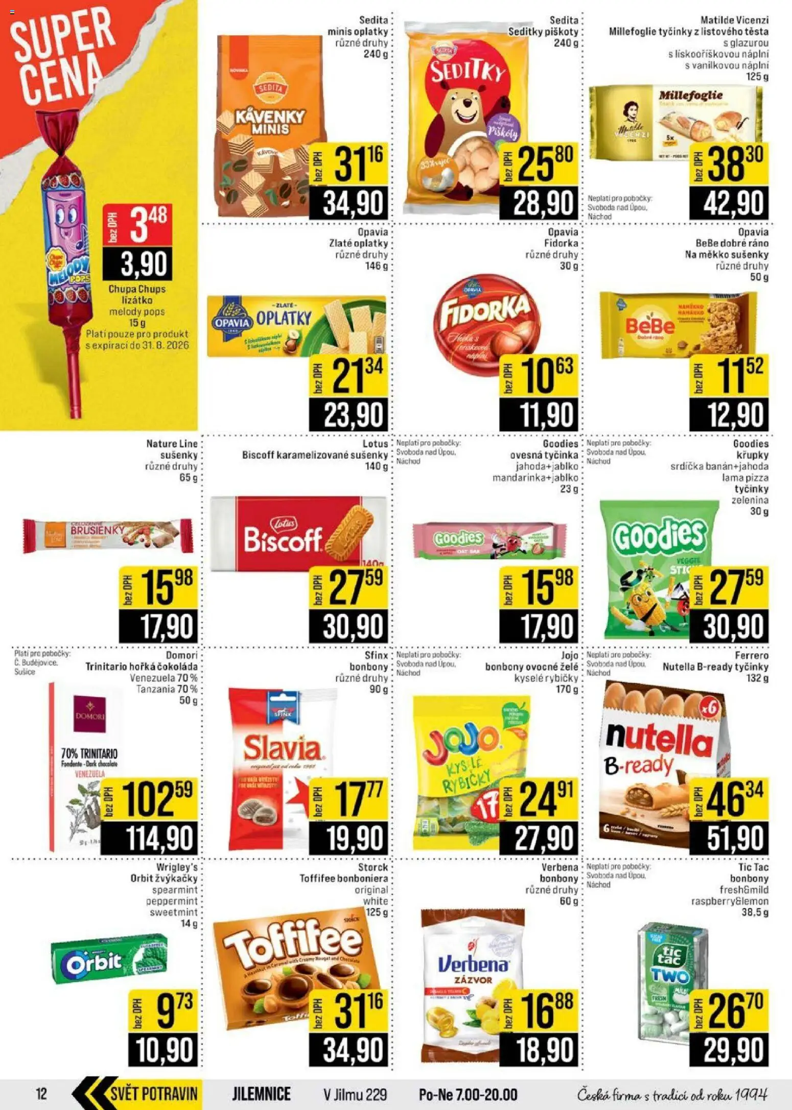 Jip leták - Cash & Carry od 10.06.2026 | Strana: 12 | Produkty: Jojo, Pizza, Toffifee, Bebe
