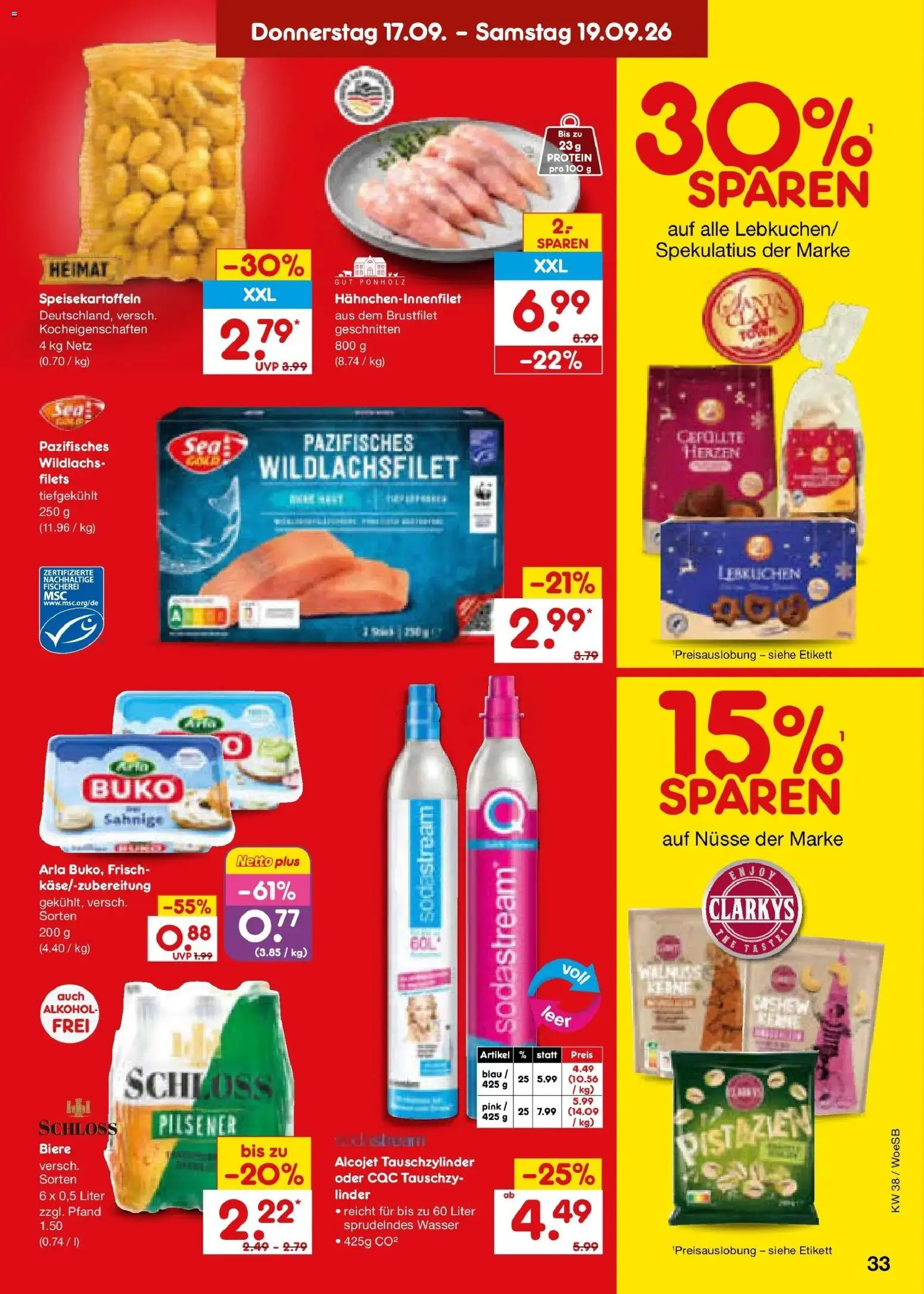 Netto Marken-Discount Prospekt Leonberg – gültig ab 14.09.2026 | Seite: 47 | Produkte: Walnüsse, Wasser, Alkohol, Nüsse